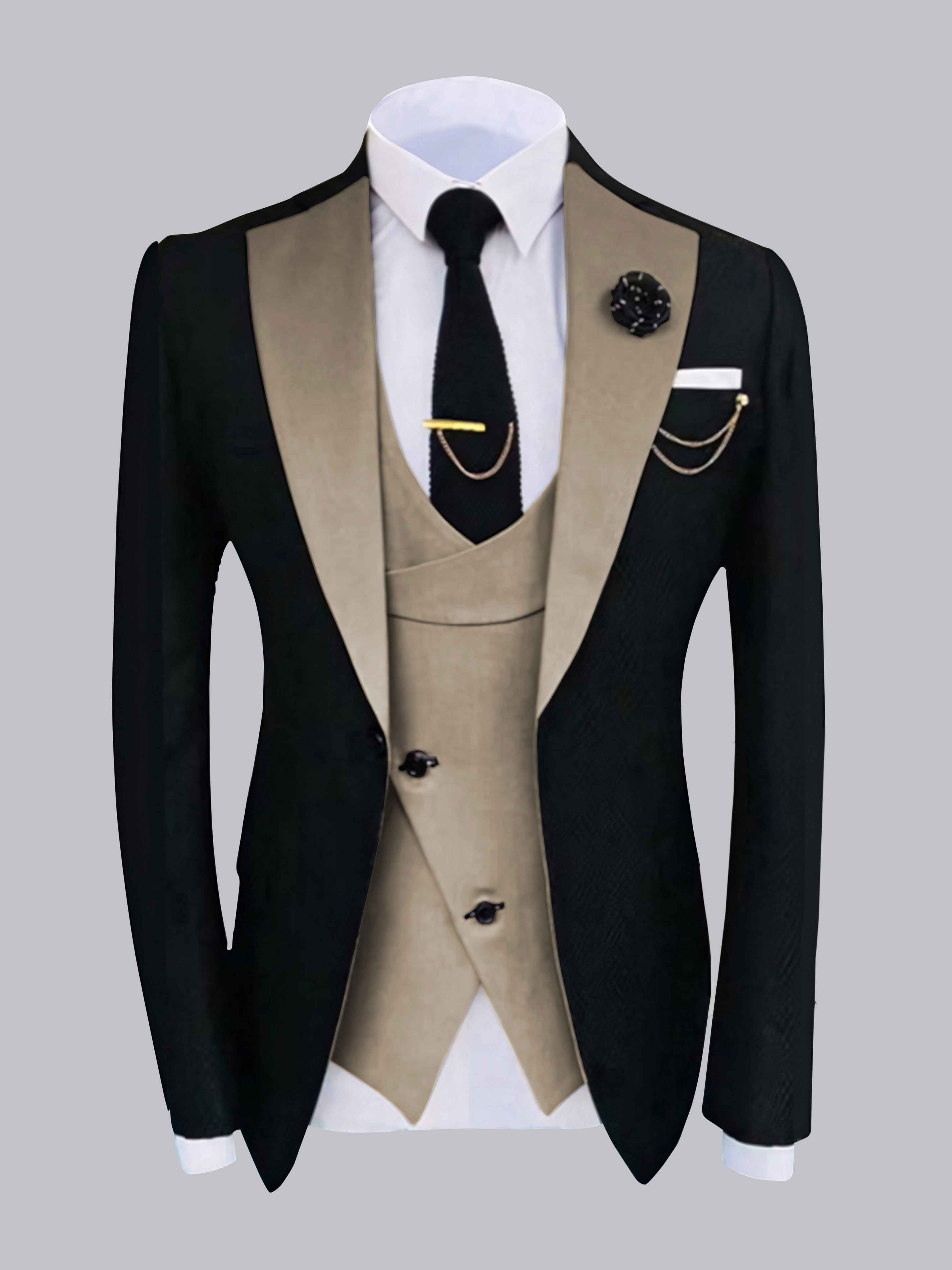 Veste Homme À Un Bouton Avec Détails Contrastés Élégants