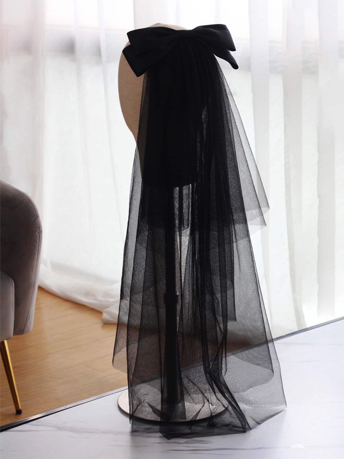 Voile De Mariée Joli En Tulle À Deux Niveaux Avec Nœud