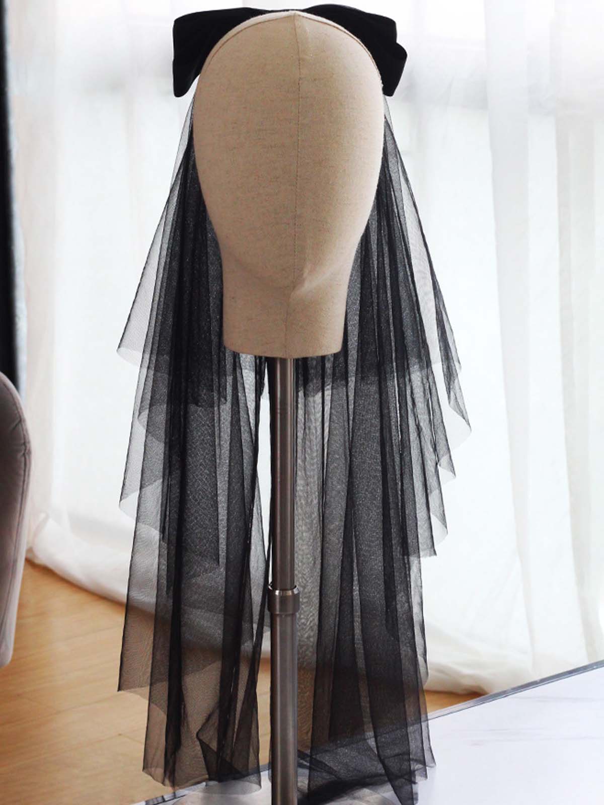 Voile De Mariée Joli En Tulle À Deux Niveaux Avec Nœud