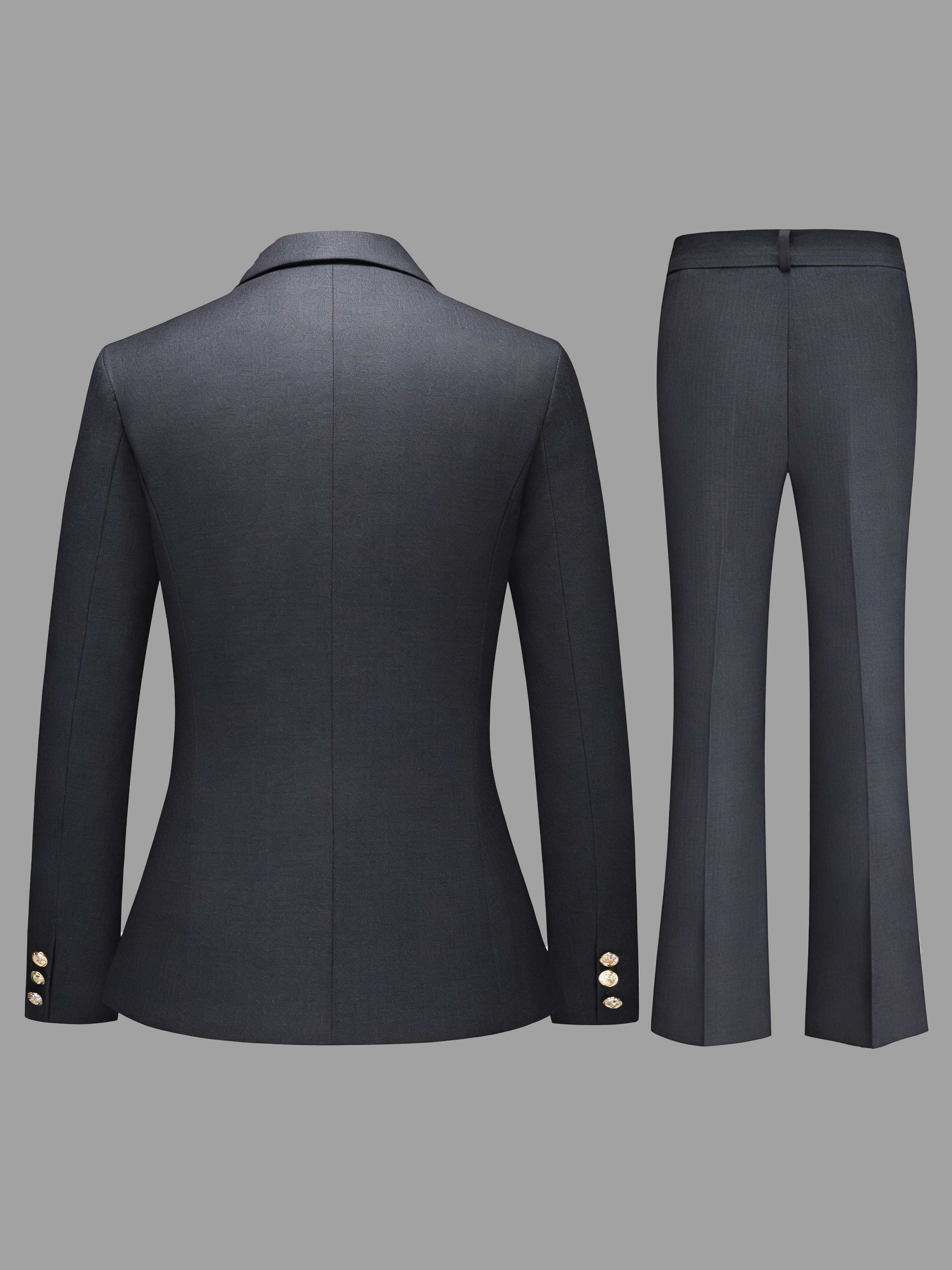 Costume Femme 2 Pièces À Flatteuse Simple Trois Boutons Pour Tenue De Soirée