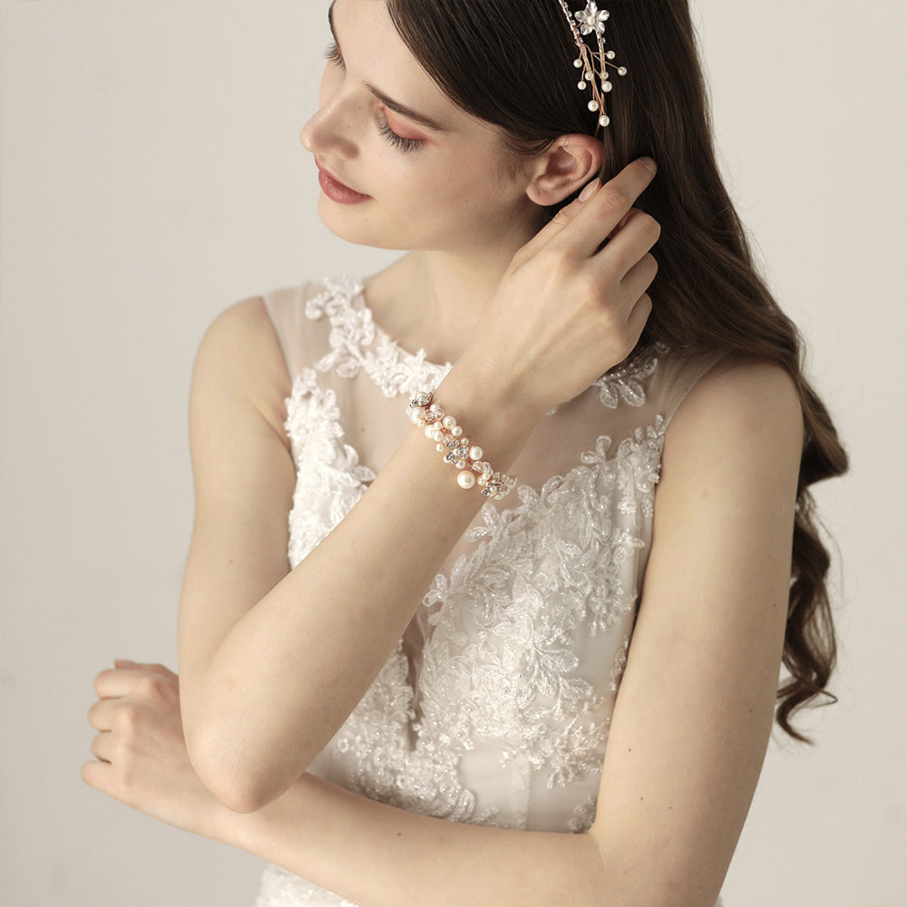 Accessoires De Poignet En Perles Mariée Et Demoiselles D’Honneur