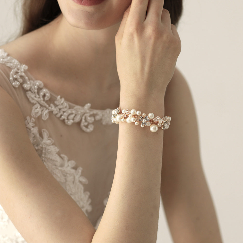 Accessoires De Poignet En Perles Mariée Et Demoiselles D’Honneur