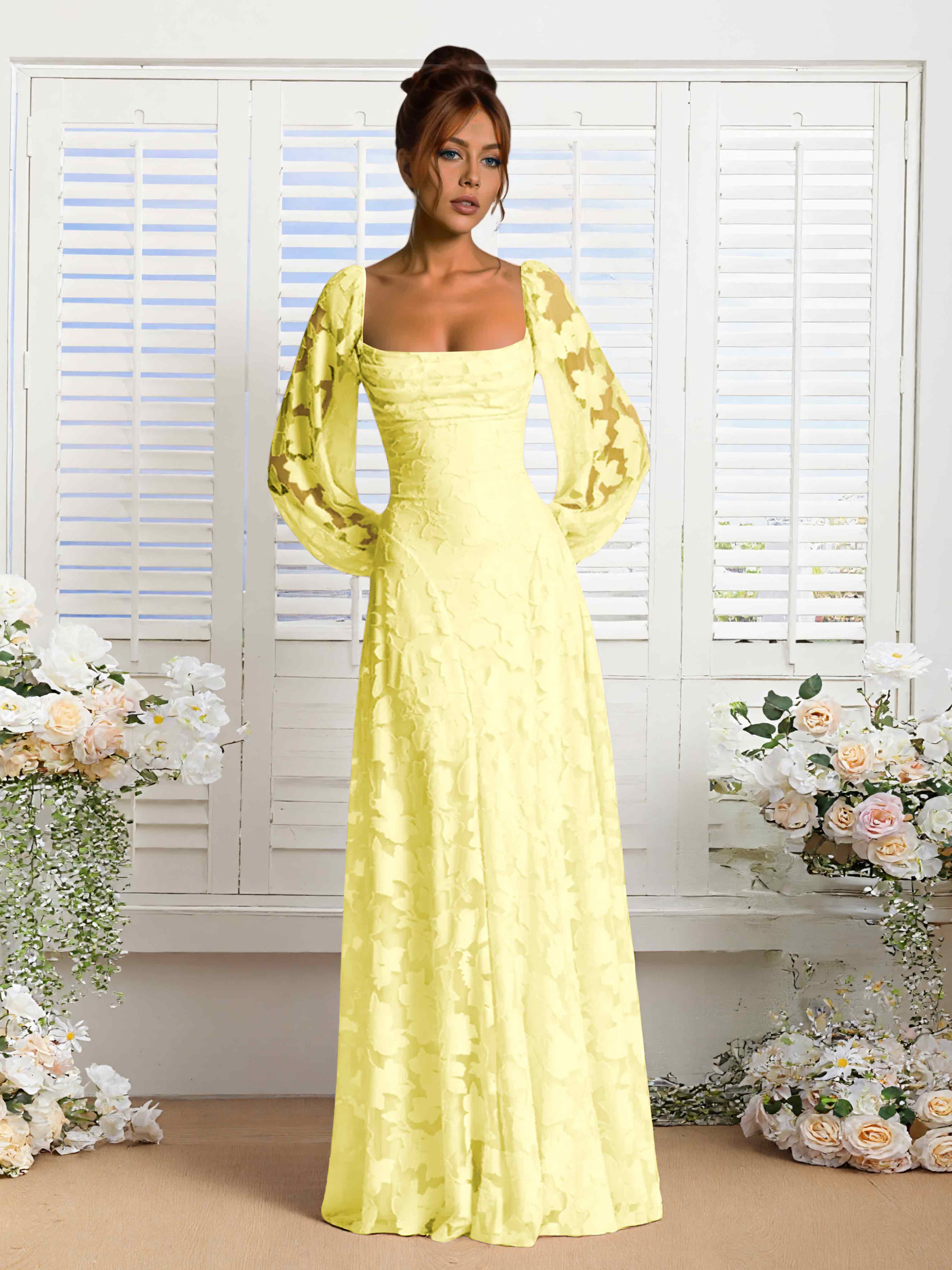 Robes De Demoiselle D'Honneur En Dentelle À Manches Longues Xandra