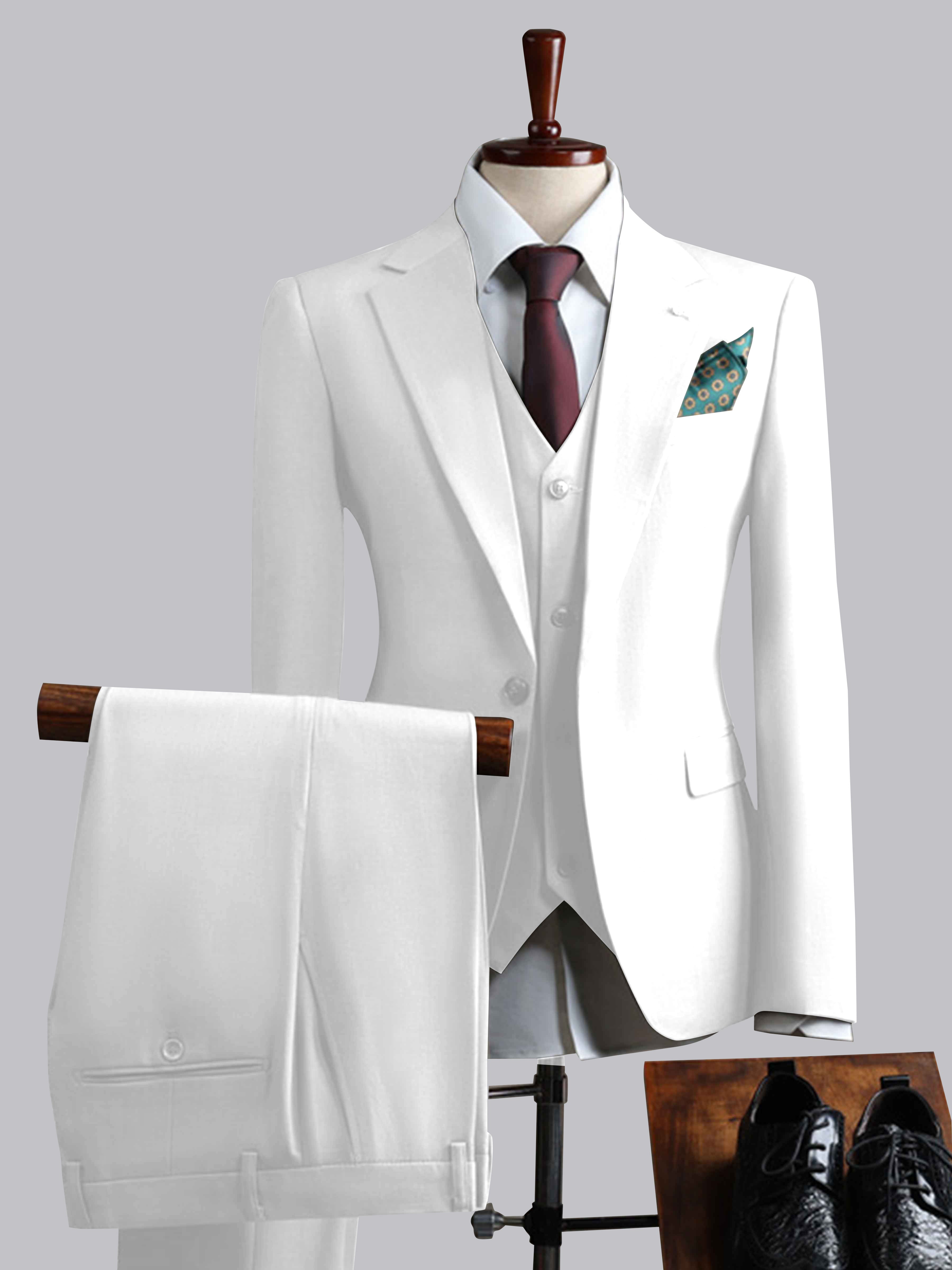 Costume Homme 3 Pièces À Un Bouton Ajusté Classique