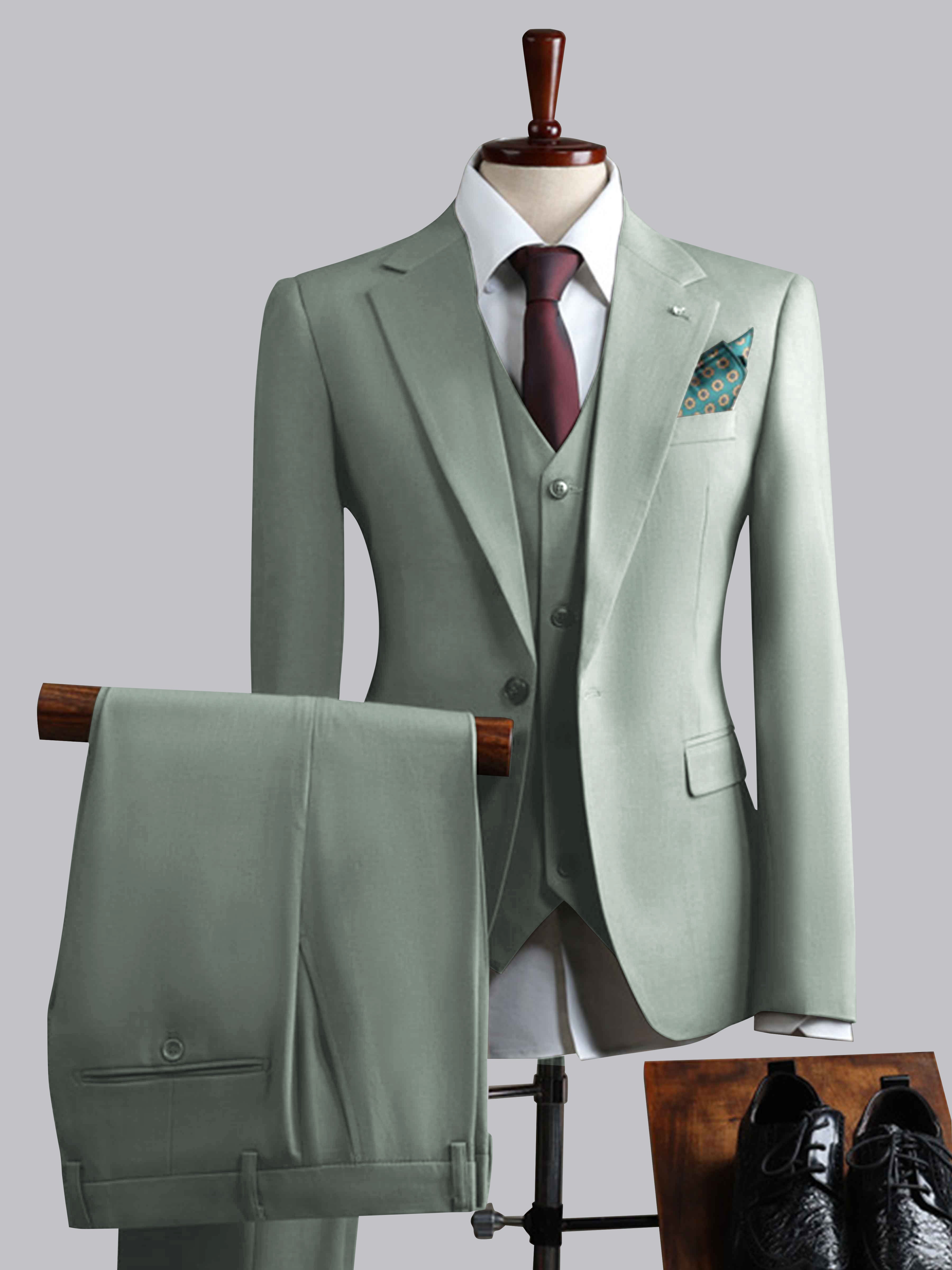 Costume Homme 3 Pièces À Un Bouton Ajusté Classique