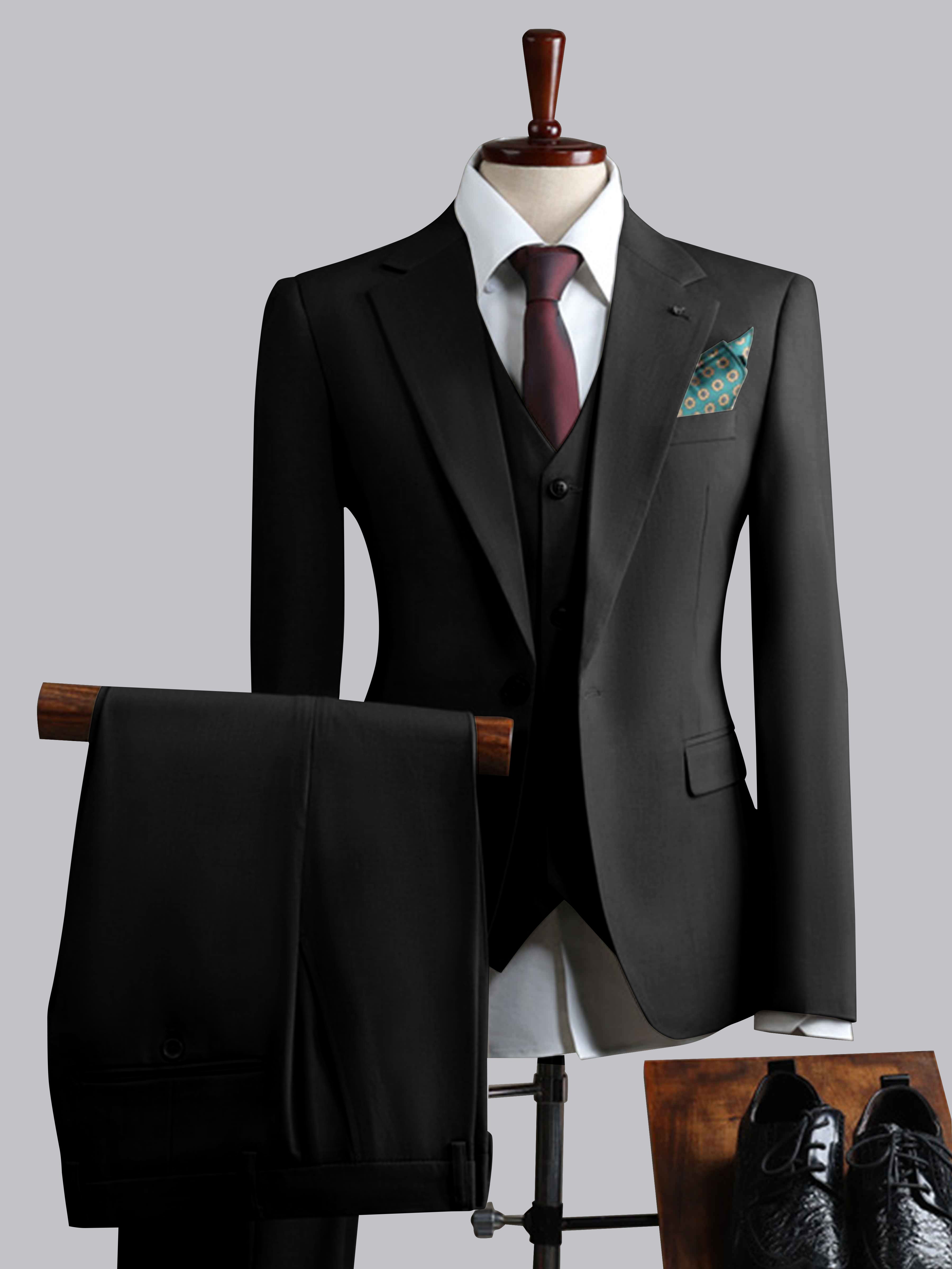 Costume Homme 3 Pièces À Un Bouton Ajusté Classique