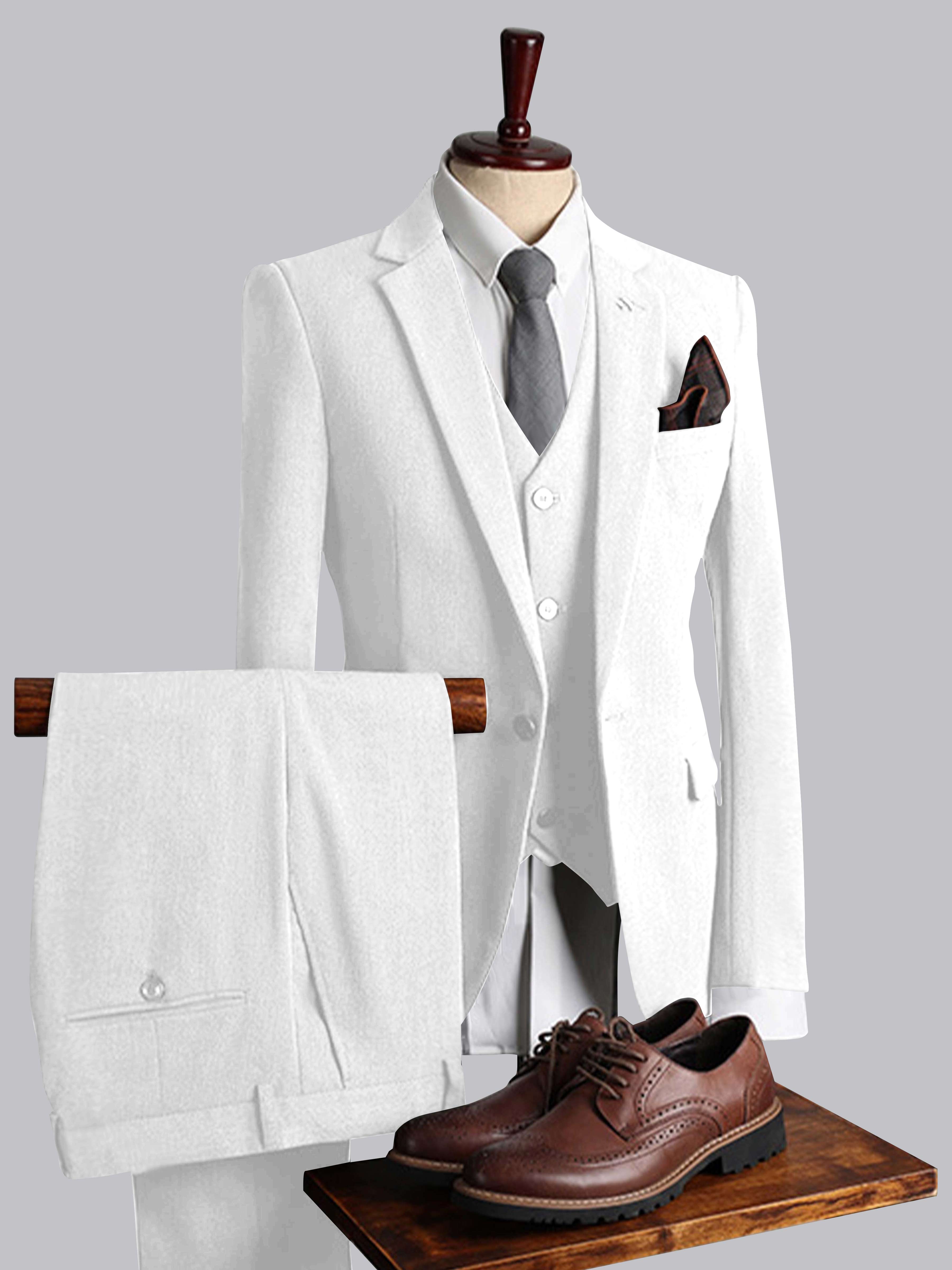 Costume Homme 3 Pièces Ajusté À Simple Boutonnage