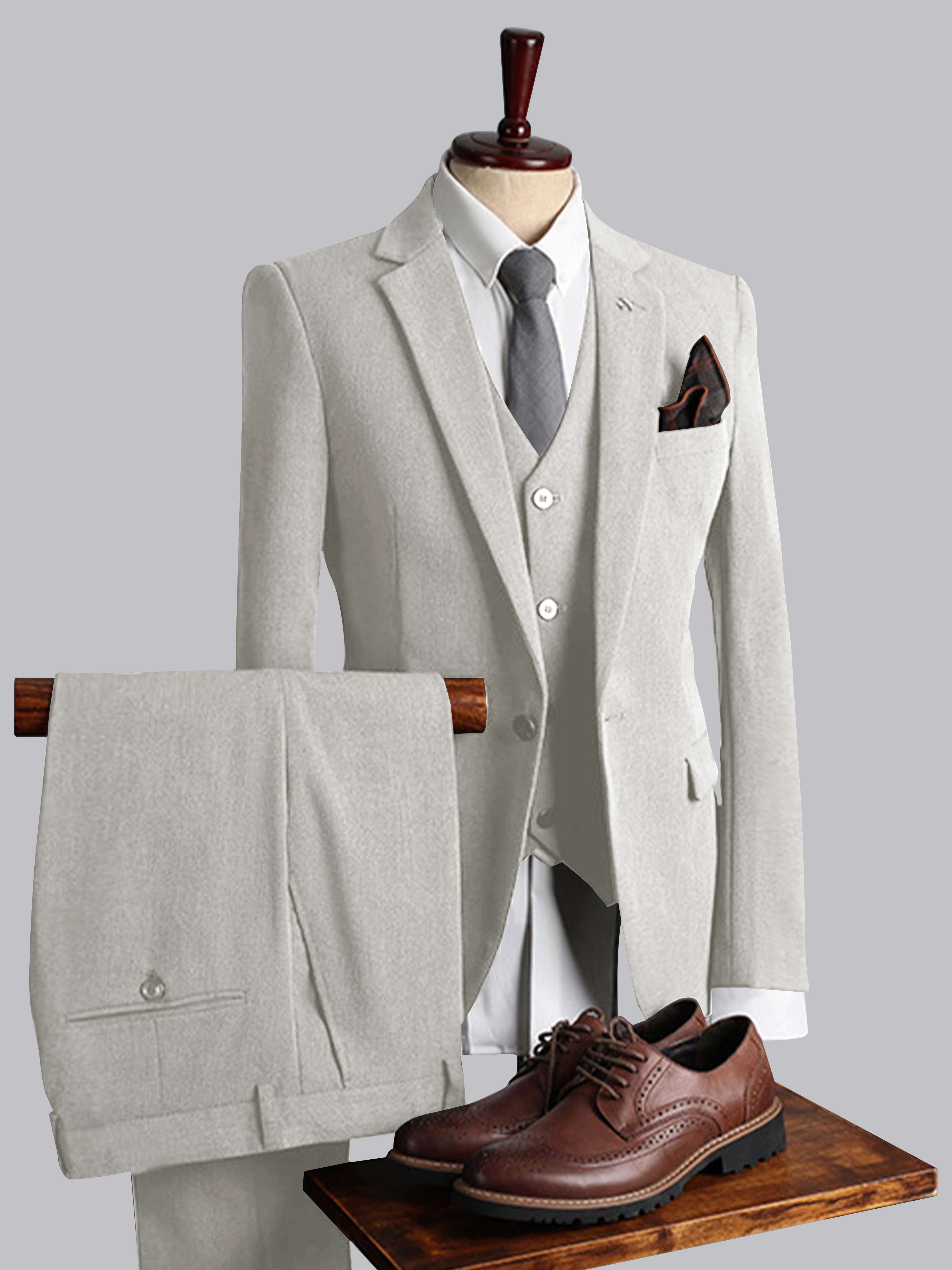 Costume Homme 3 Pièces Ajusté À Simple Boutonnage