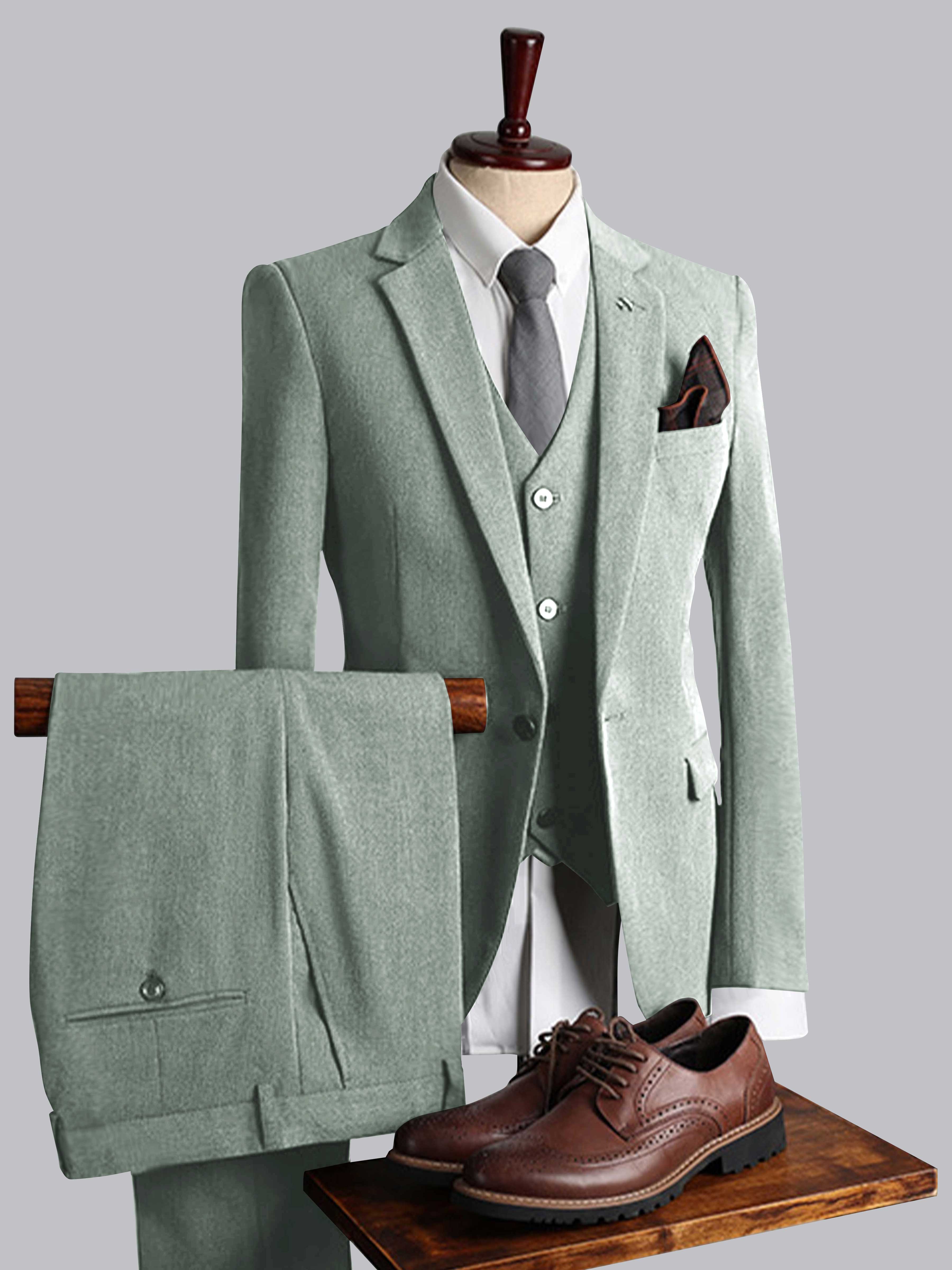 Costume Homme 3 Pièces Ajusté À Simple Boutonnage