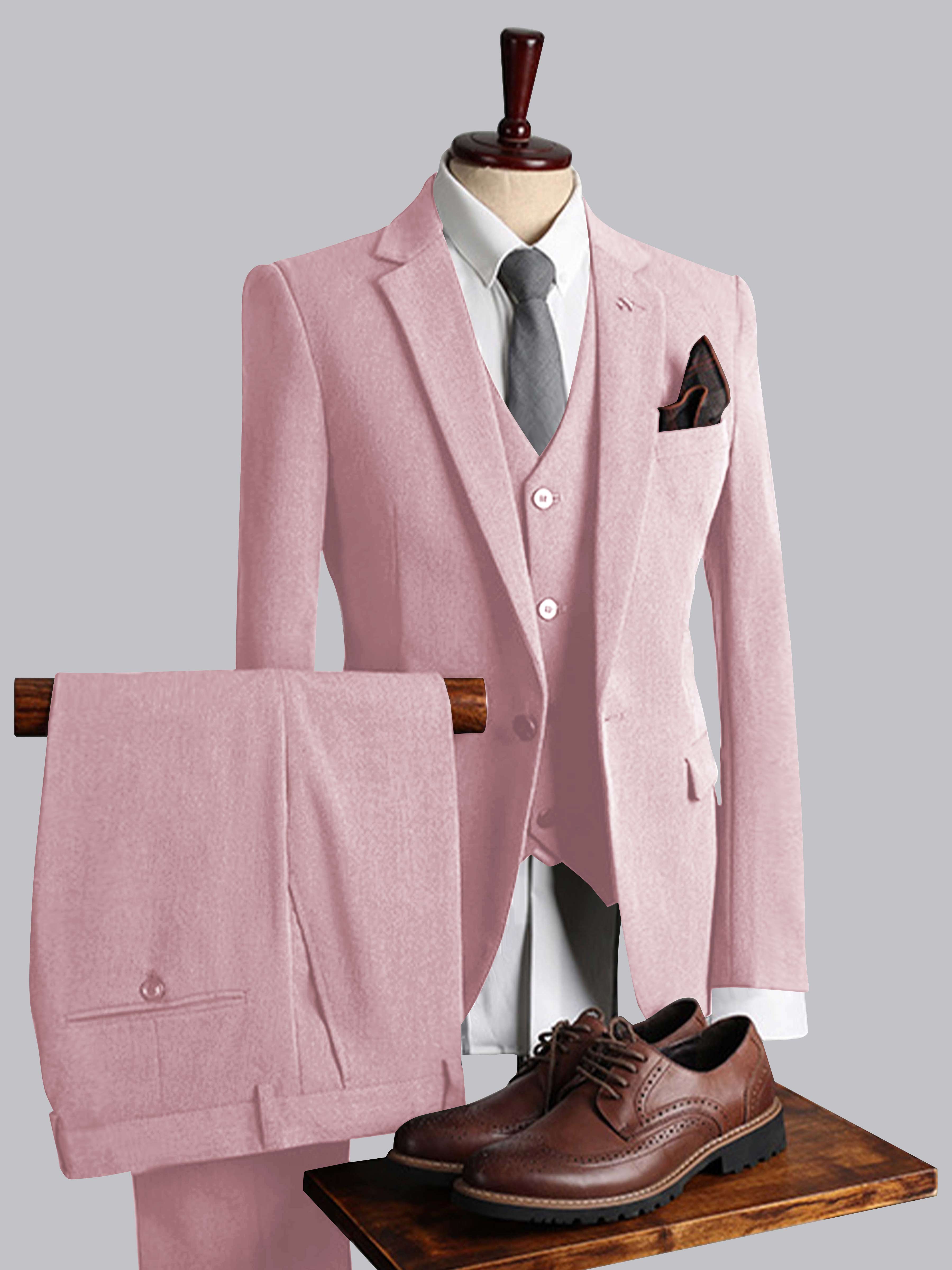 Costume Homme 3 Pièces Ajusté À Simple Boutonnage