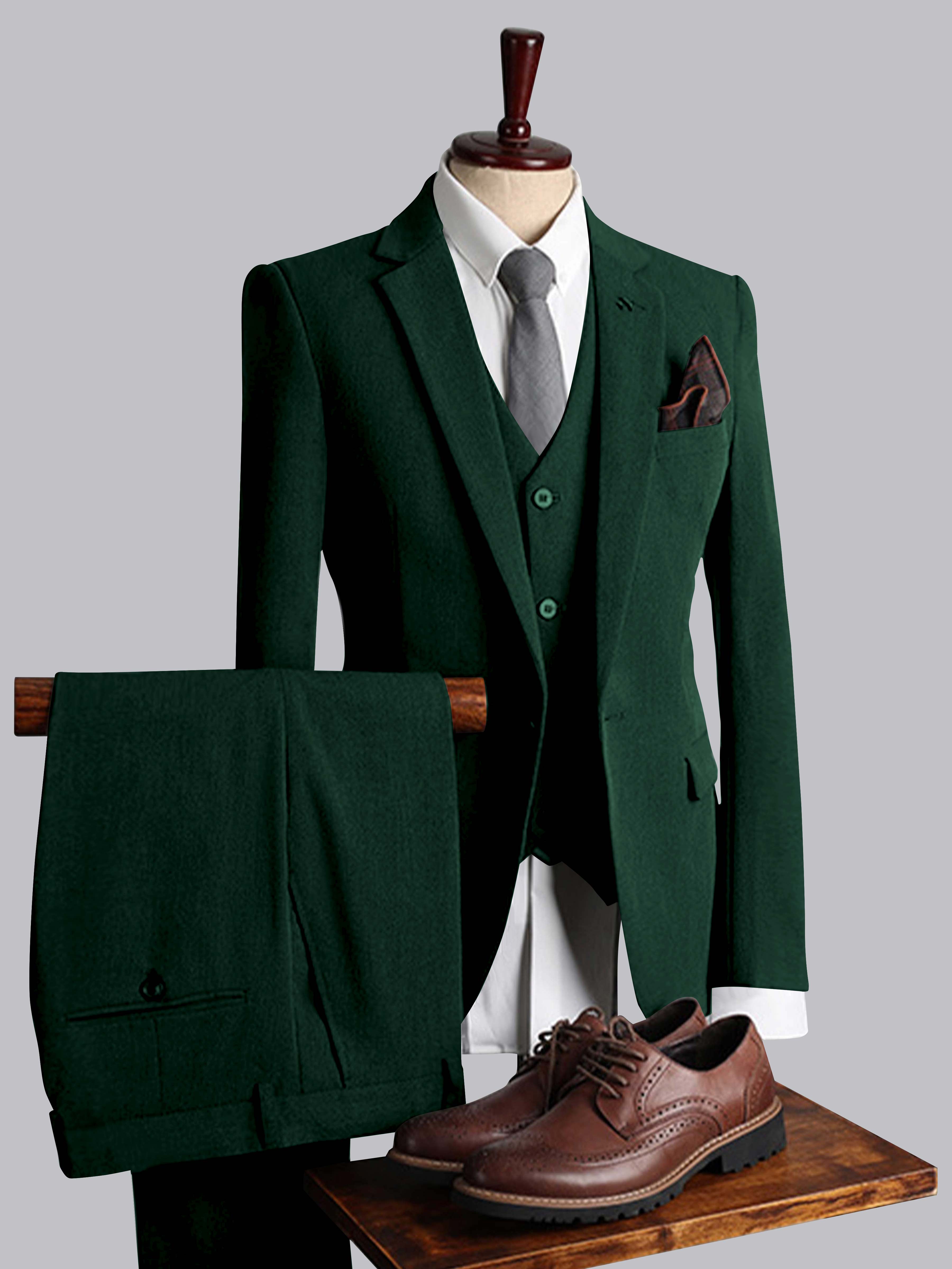 Costume Homme 3 Pièces Ajusté À Simple Boutonnage