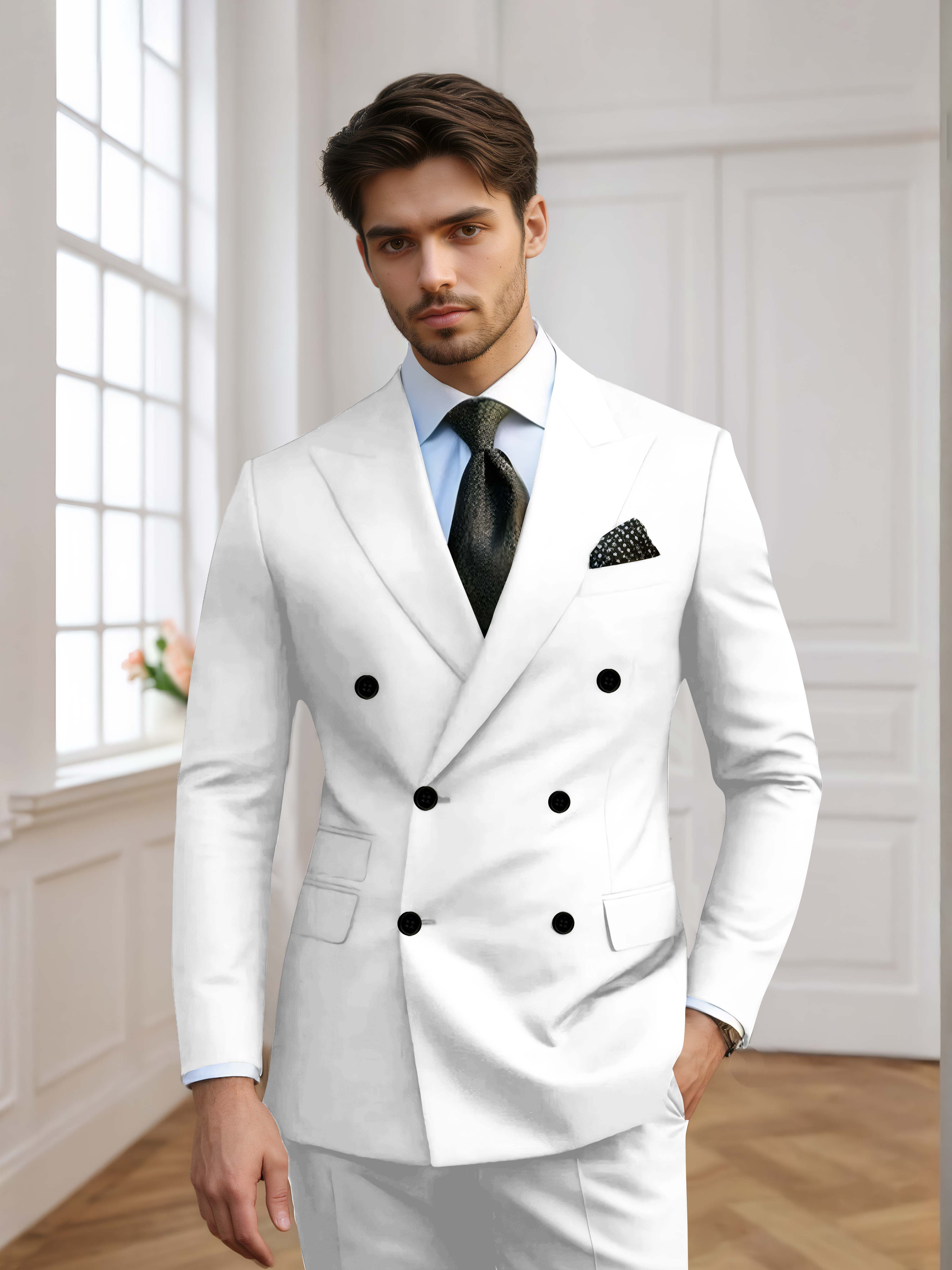 Costume Homme De Mariage 2 Pièces À Double Boutonnage