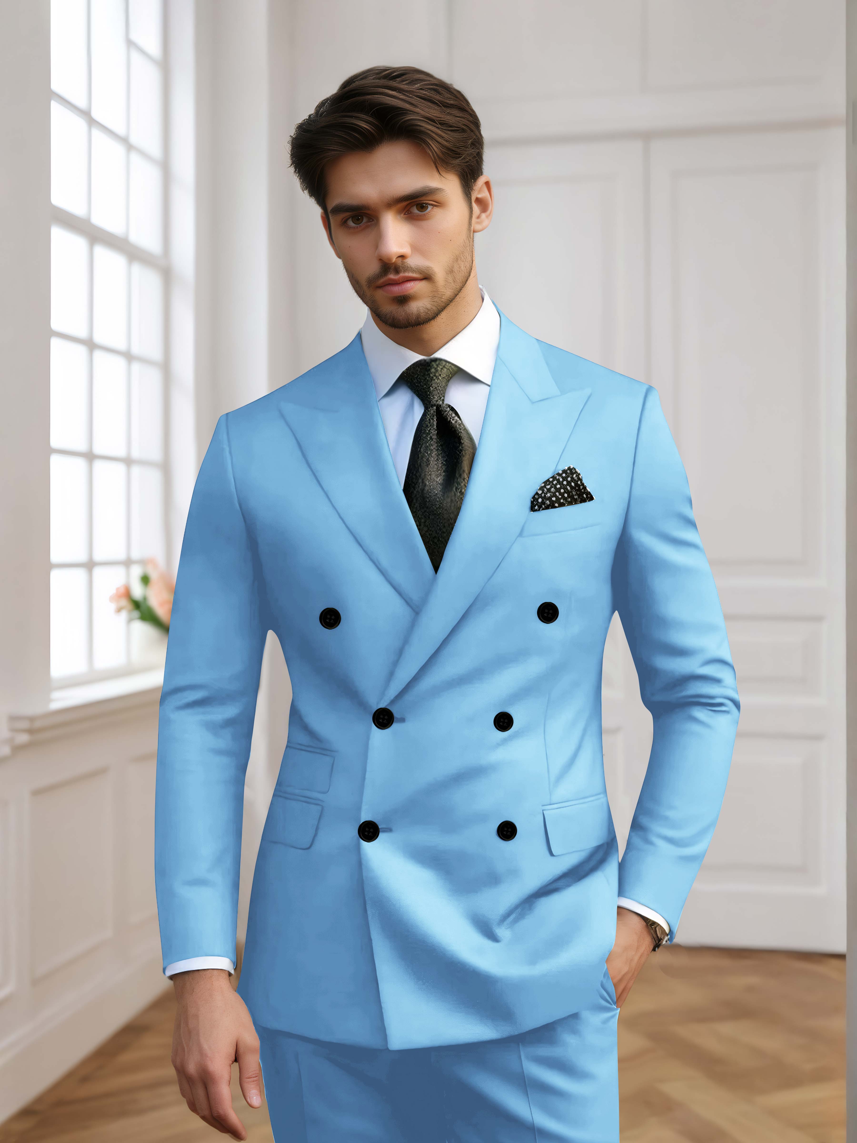 Costume Homme De Mariage 2 Pièces À Double Boutonnage