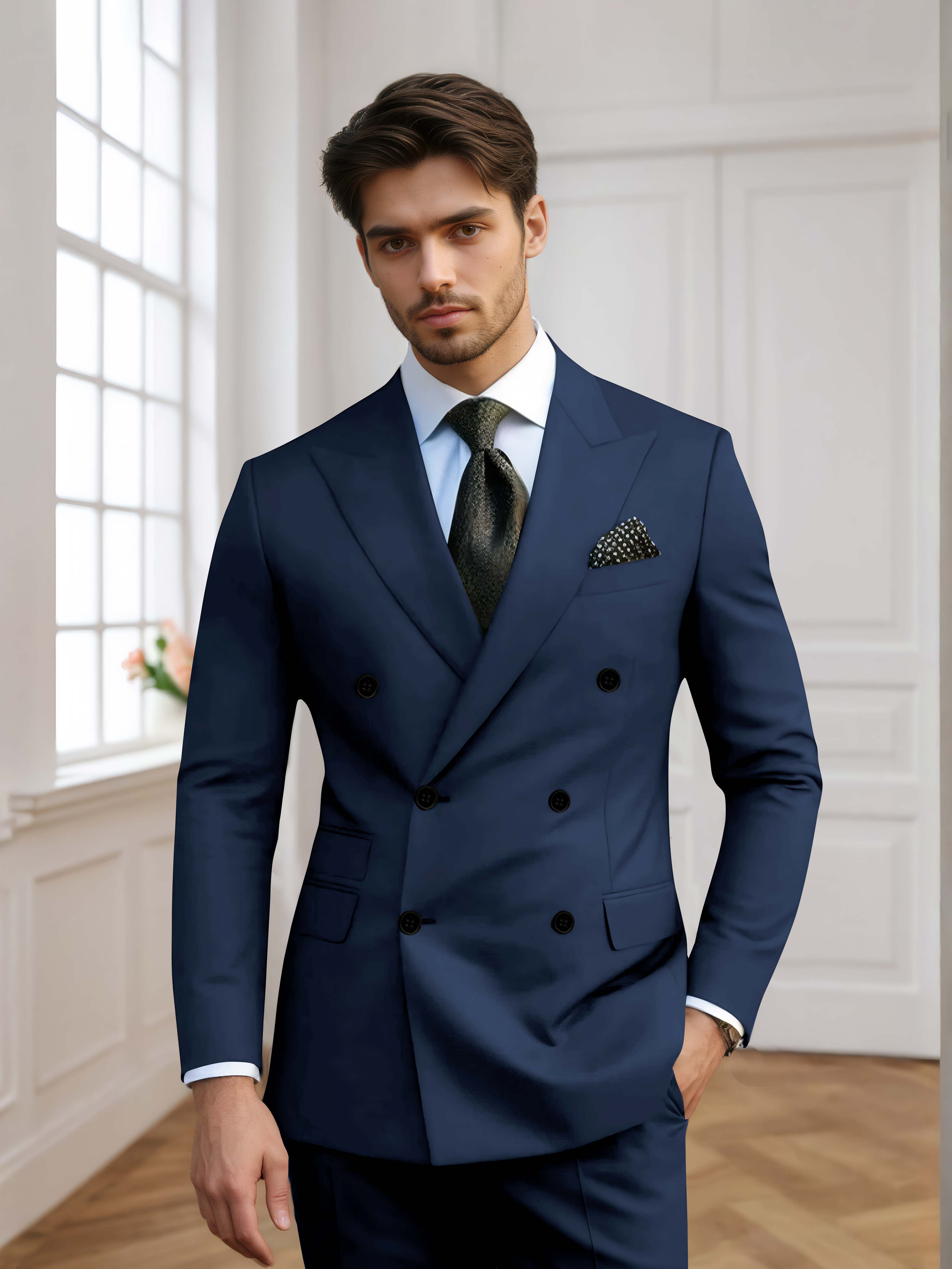 Costume Homme De Mariage 2 Pièces À Double Boutonnage
