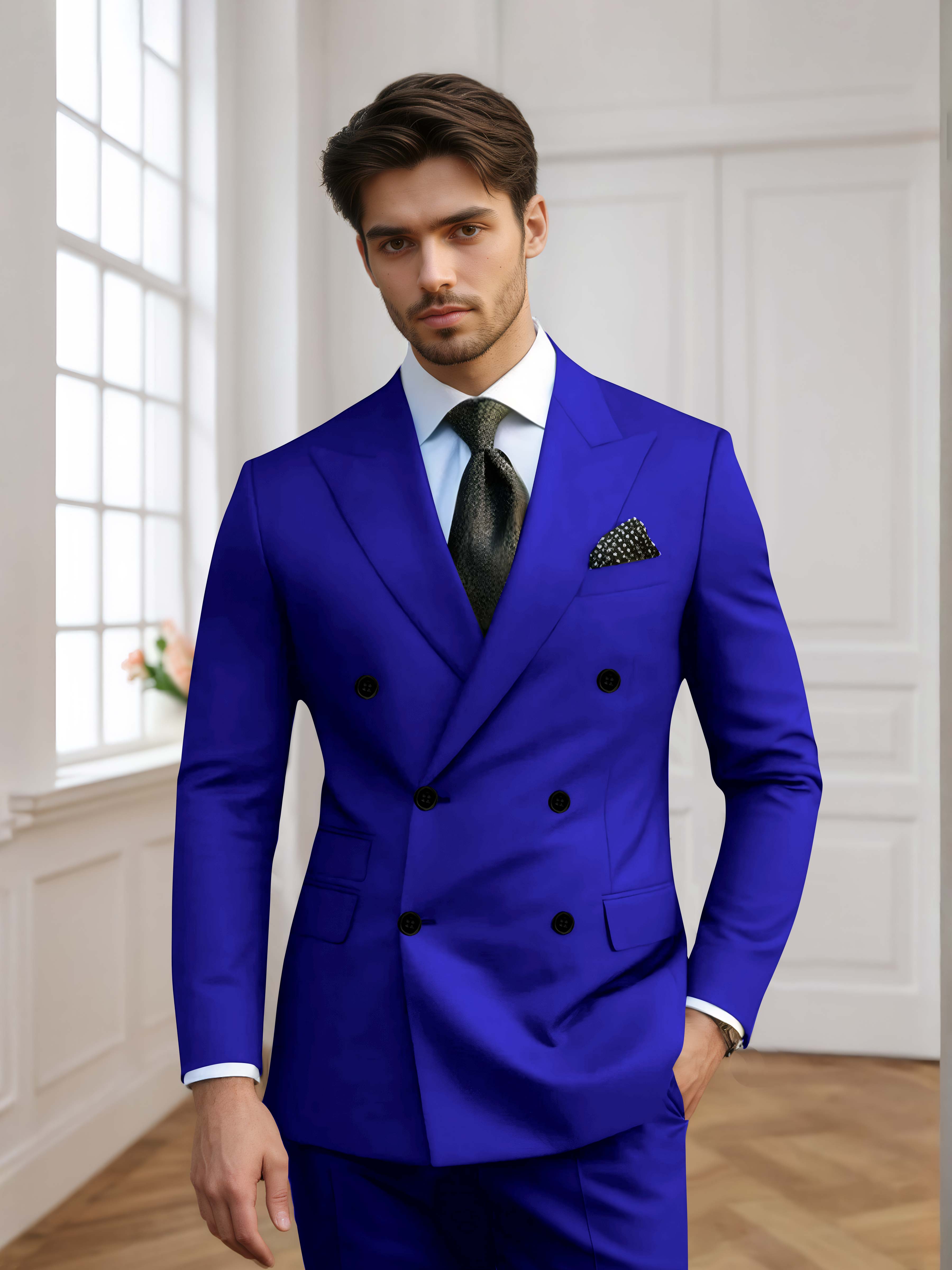Costume Homme De Mariage 2 Pièces À Double Boutonnage