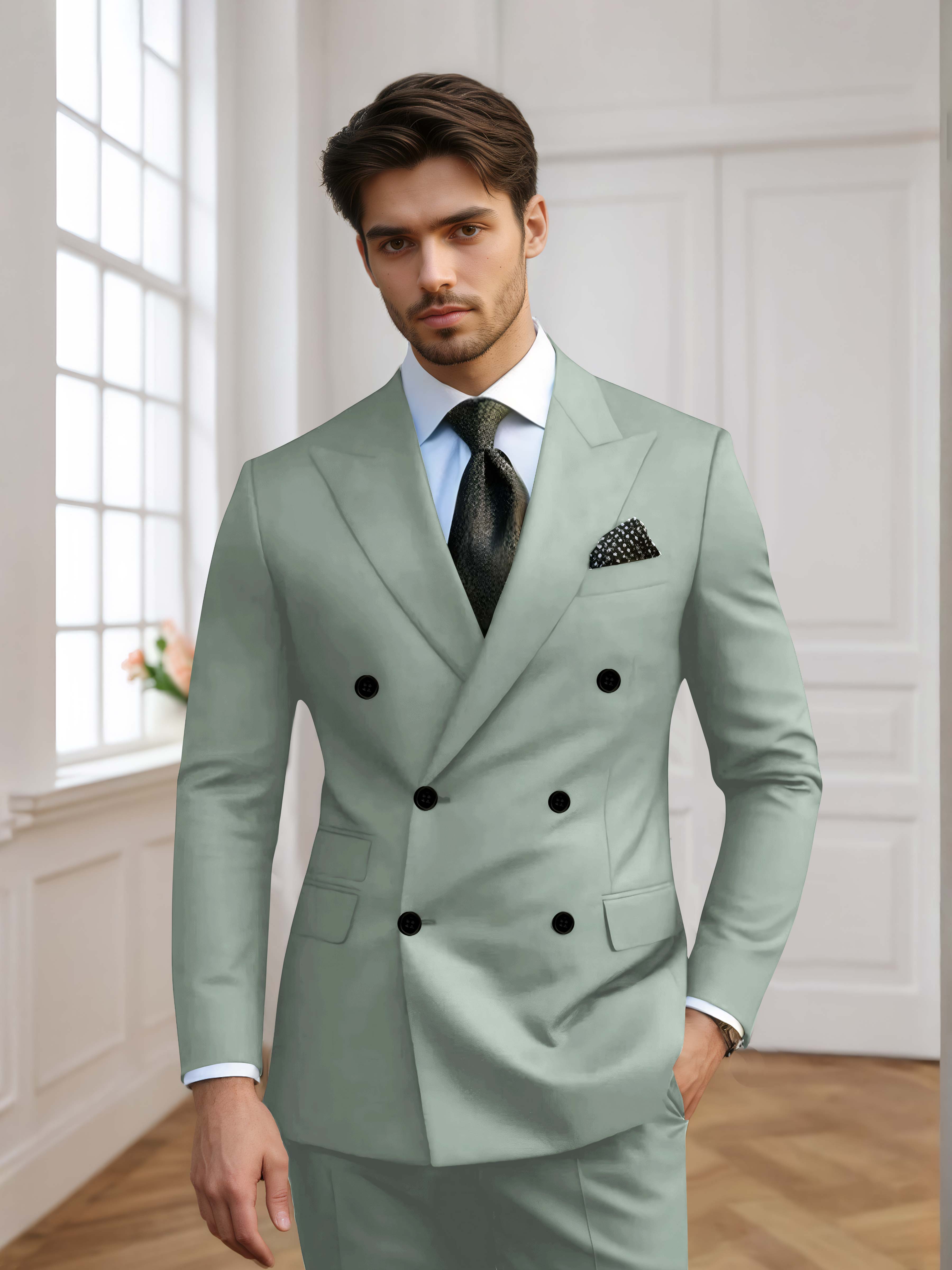 Costume Homme De Mariage 2 Pièces À Double Boutonnage