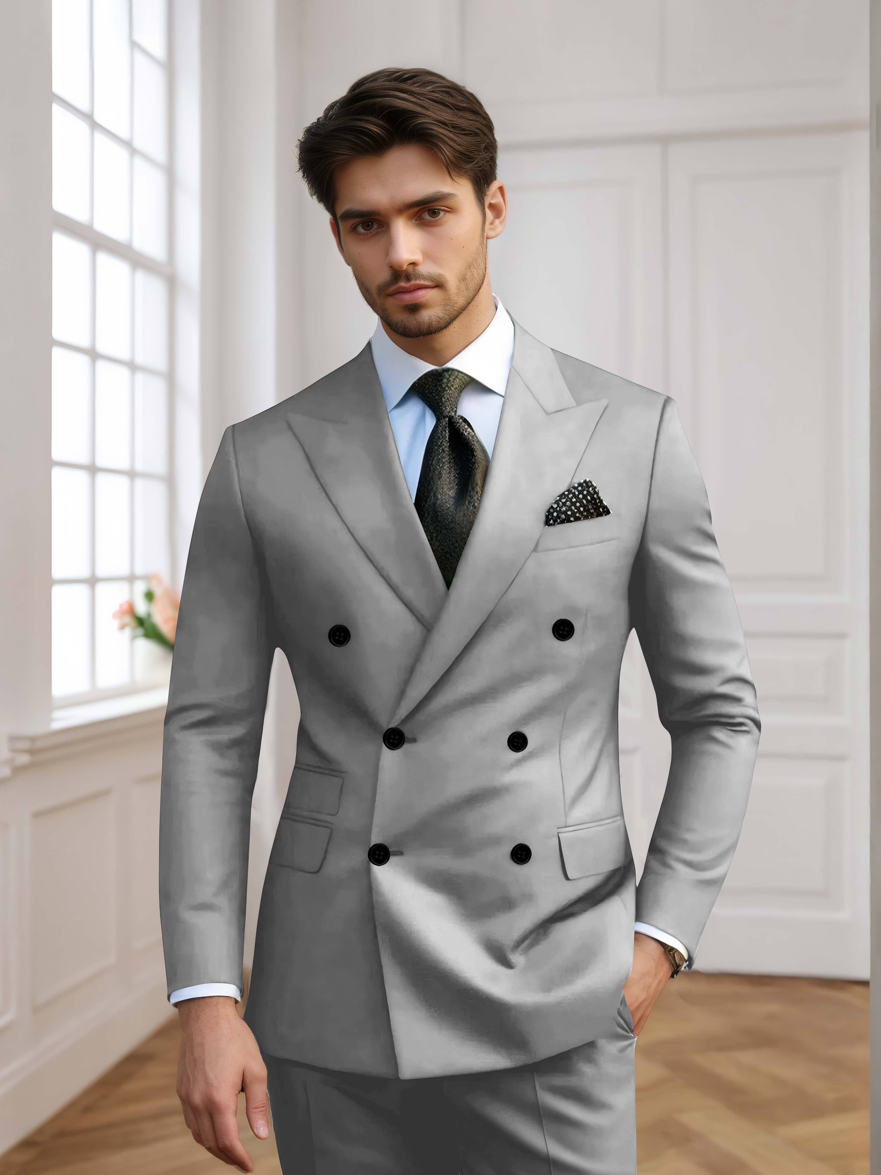 Costume Homme De Mariage 2 Pièces À Double Boutonnage