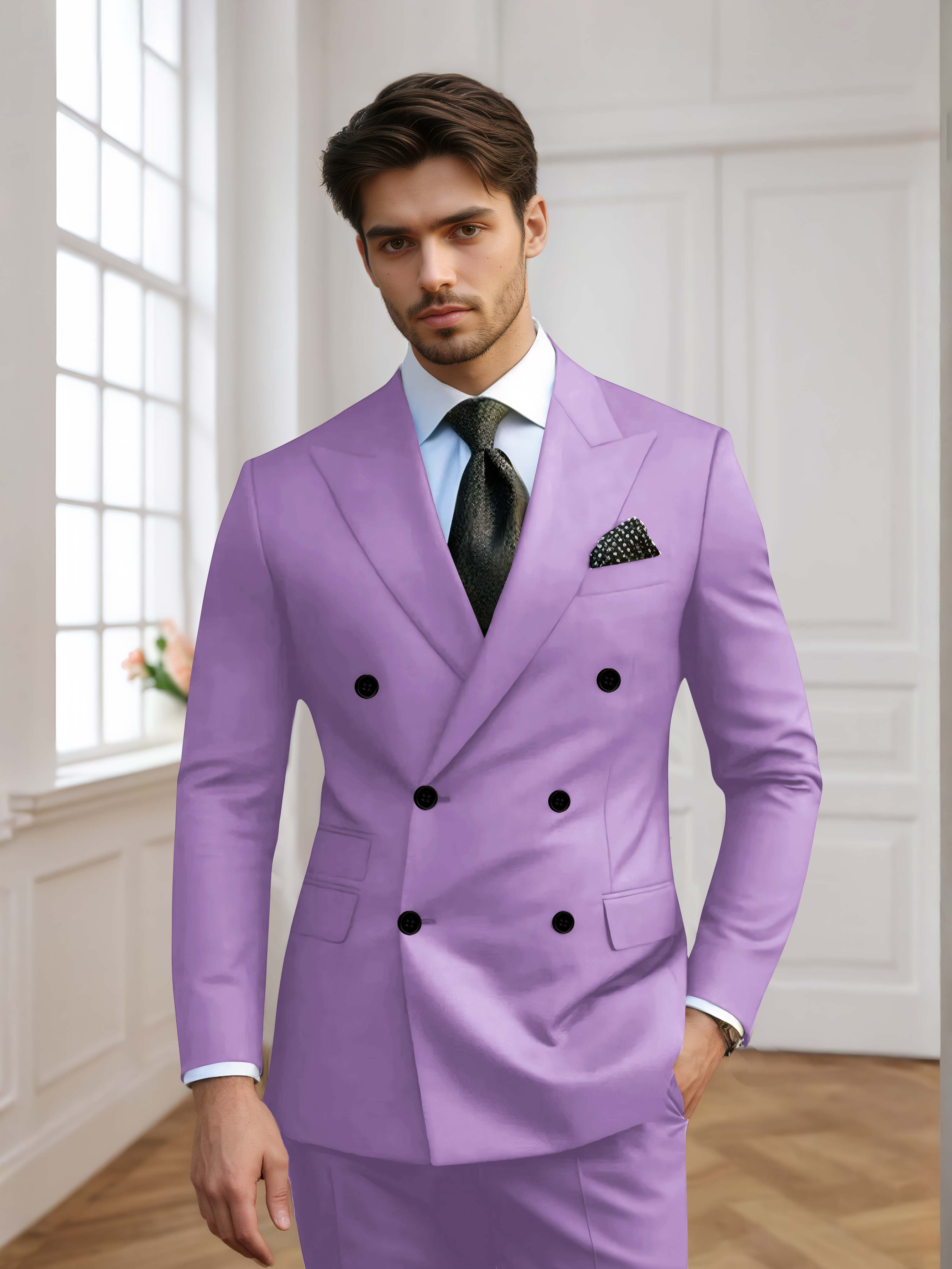 Costume Homme De Mariage 2 Pièces À Double Boutonnage