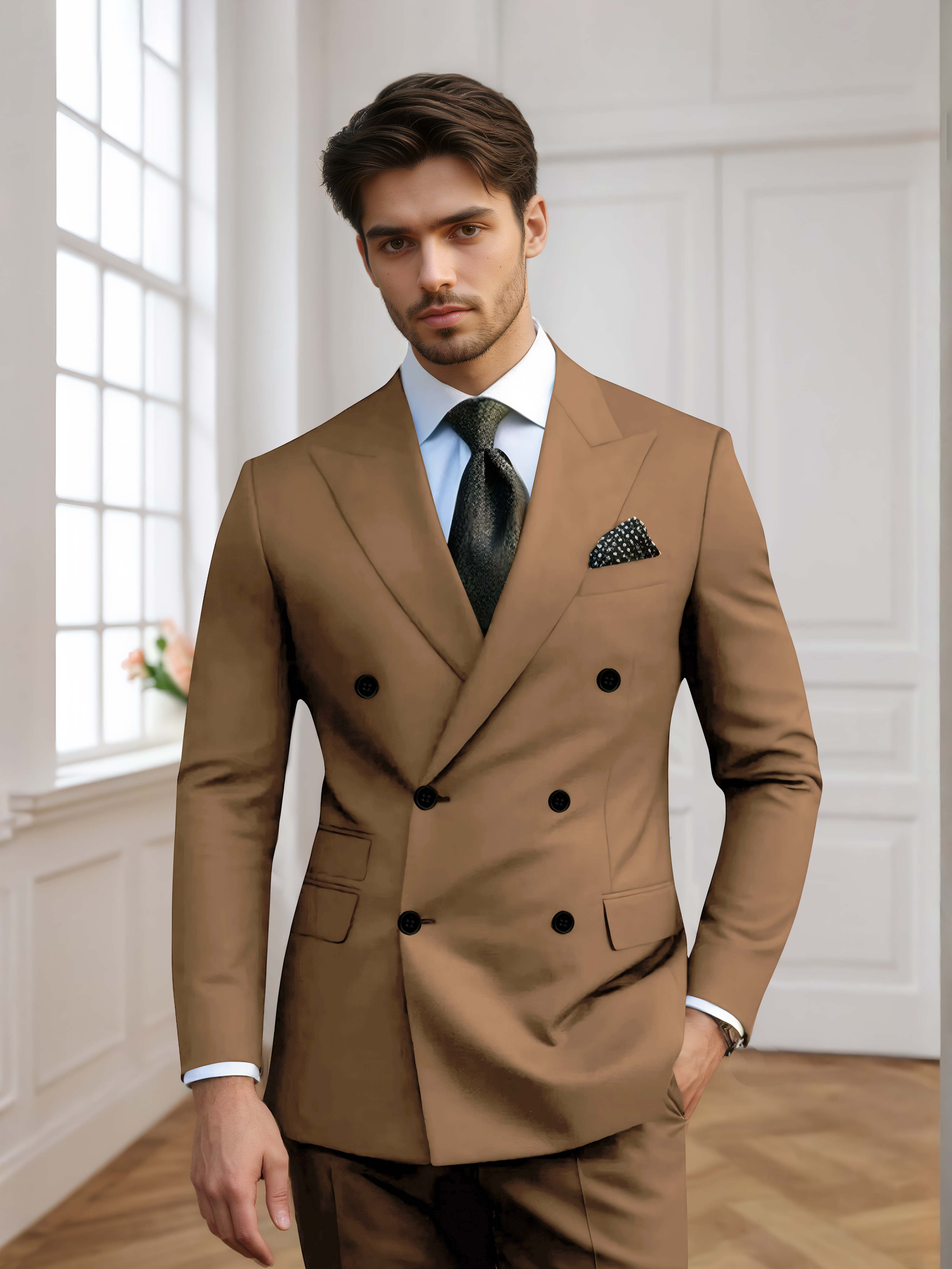 Costume Homme De Mariage 2 Pièces À Double Boutonnage