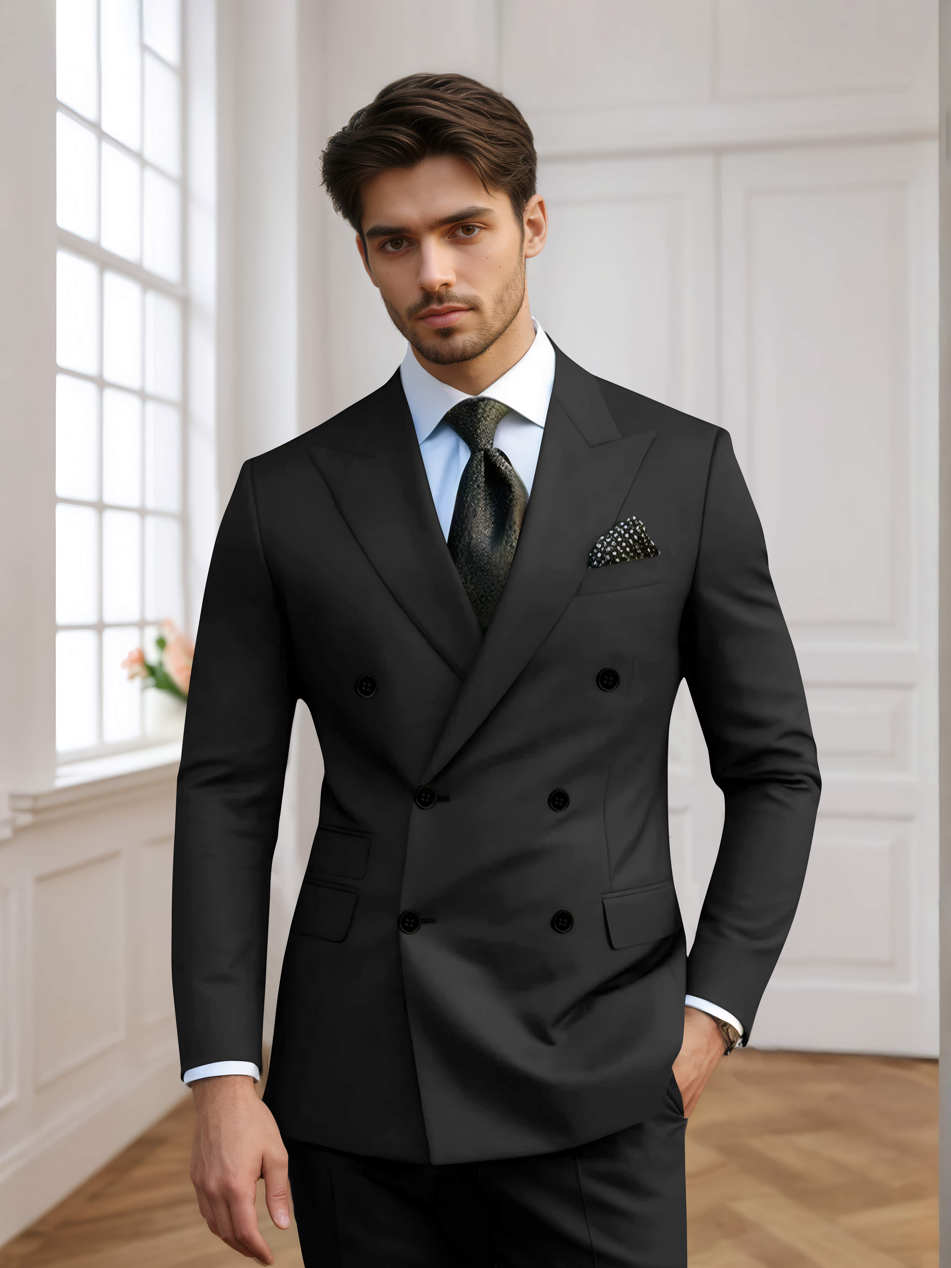 Costume Homme De Mariage 2 Pièces À Double Boutonnage