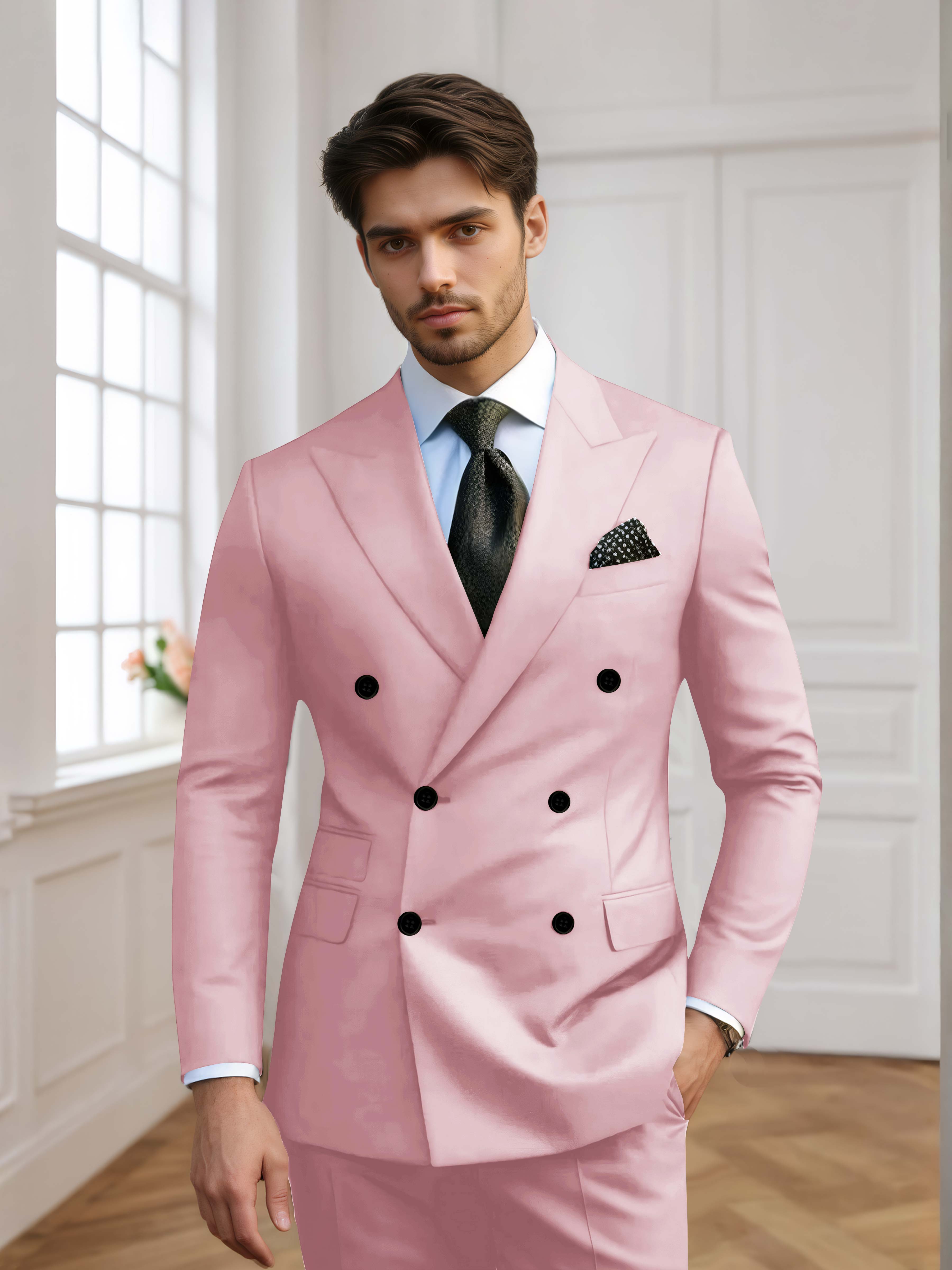 Costume Homme De Mariage 2 Pièces À Double Boutonnage