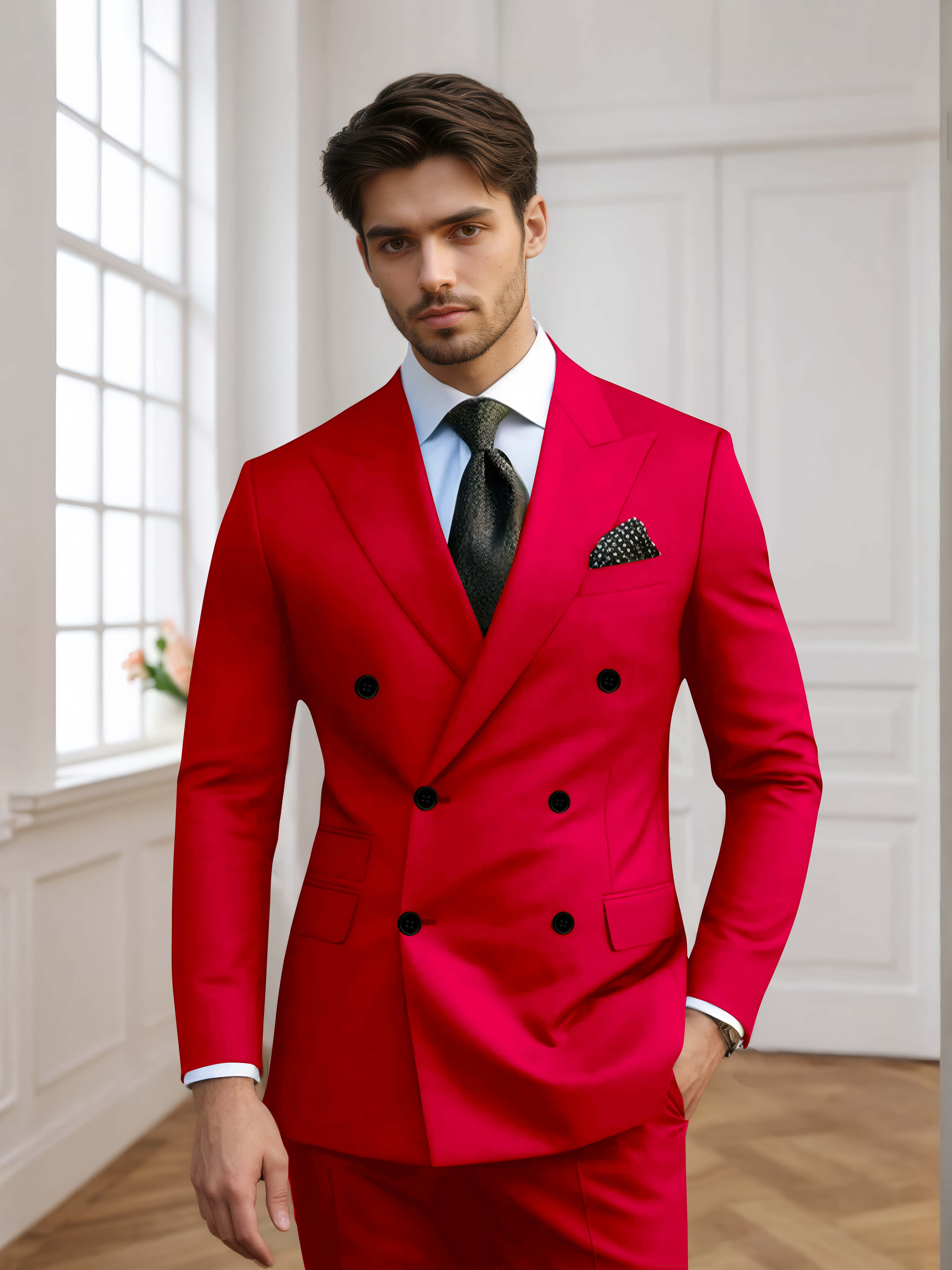 Costume Homme De Mariage 2 Pièces À Double Boutonnage