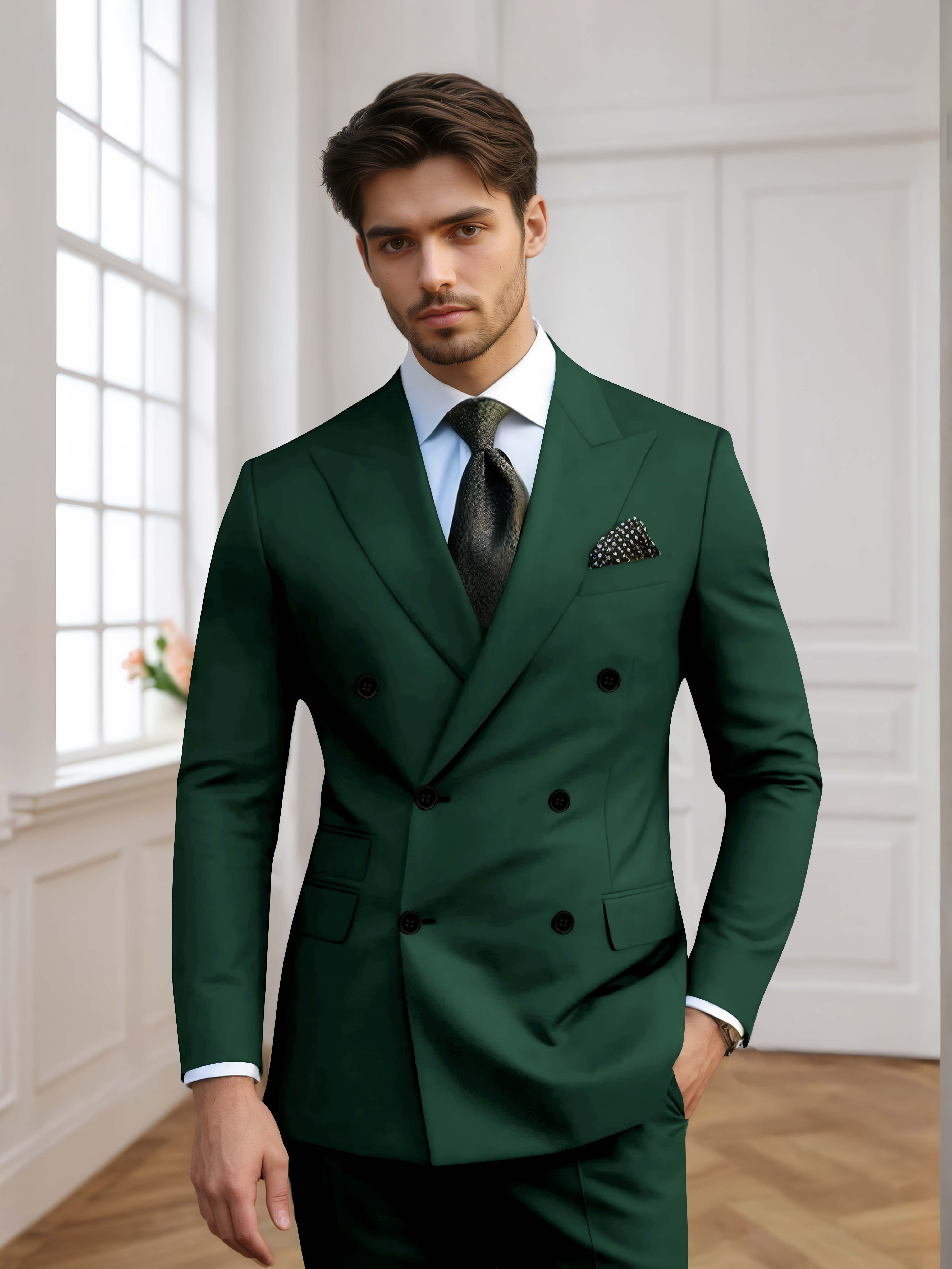 Costume Homme De Mariage 2 Pièces À Double Boutonnage