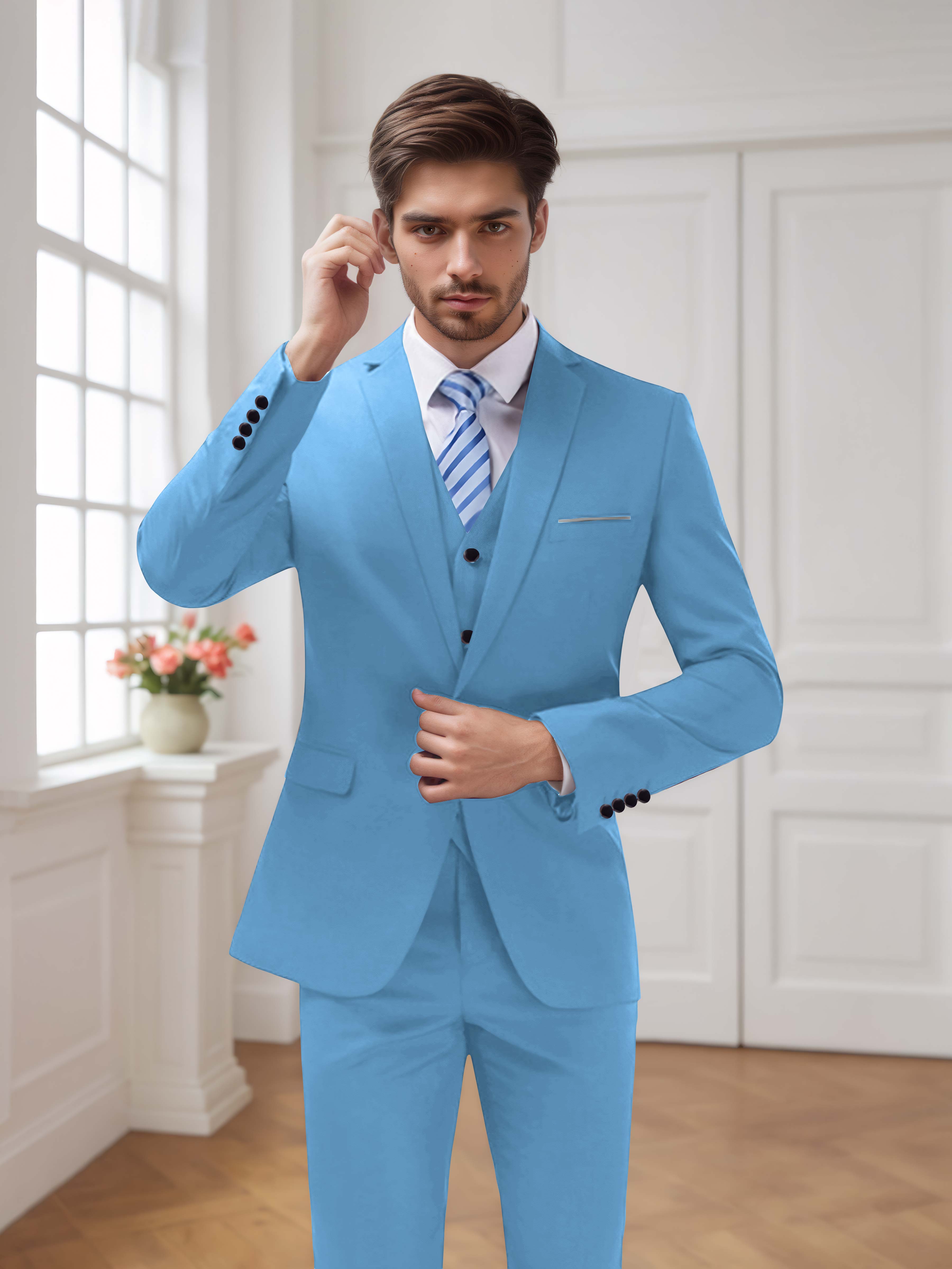 Costume Homme De Mariage 3 Pièces À Un Bouton Moderne