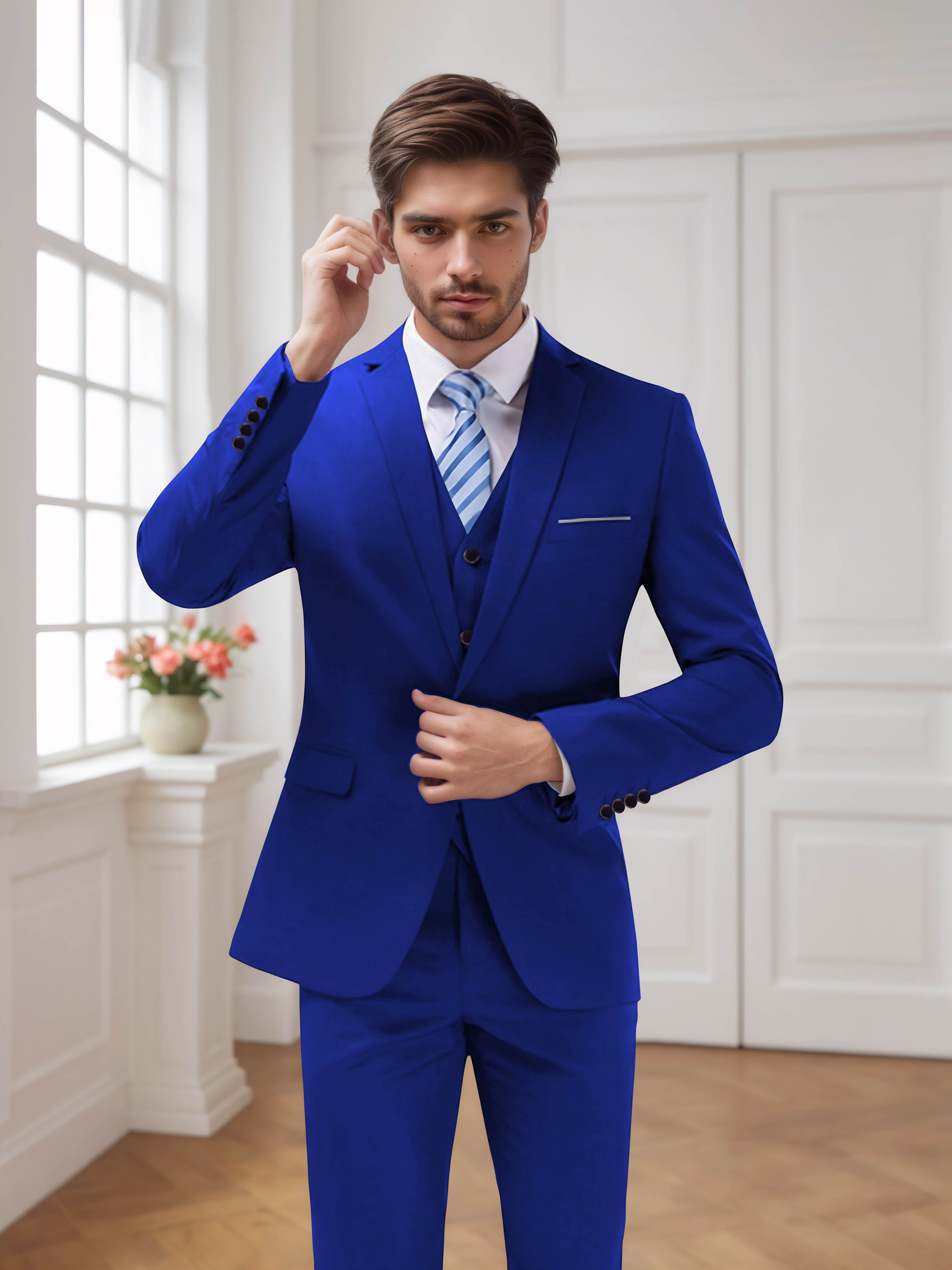 Costume Homme De Mariage 3 Pièces À Un Bouton Moderne
