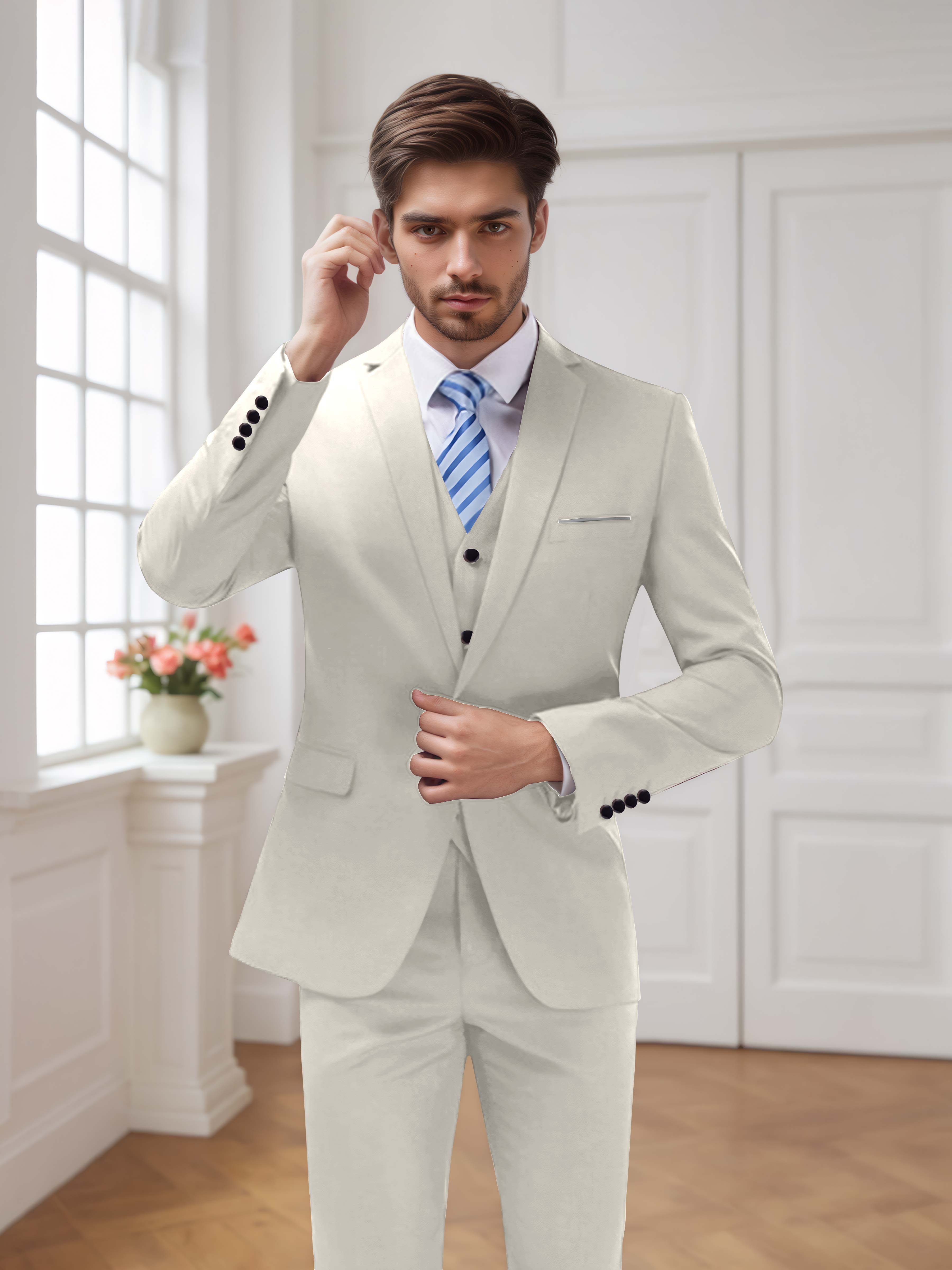 Costume Homme De Mariage 3 Pièces À Un Bouton Moderne