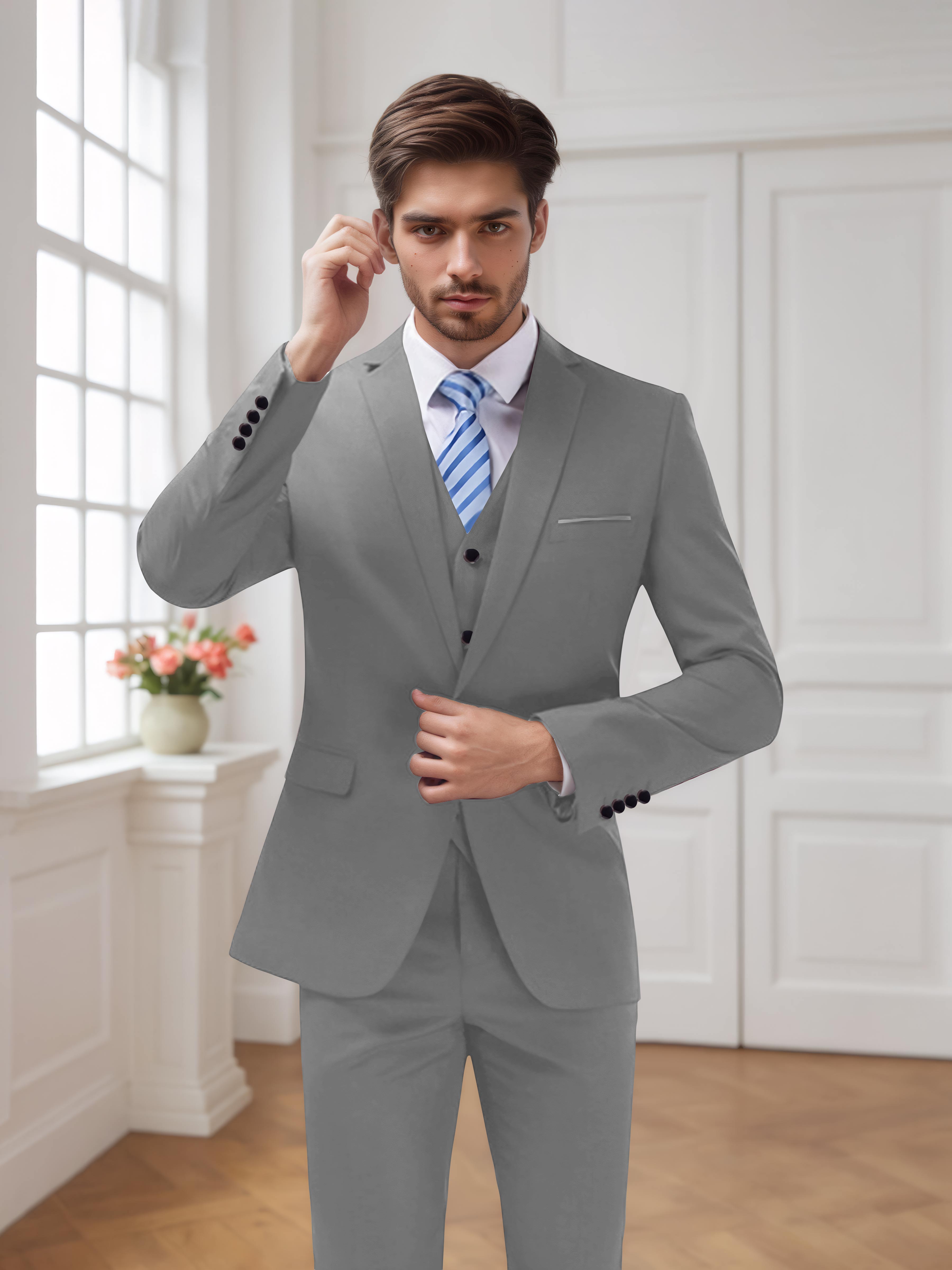 Costume Homme De Mariage 3 Pièces À Un Bouton Moderne