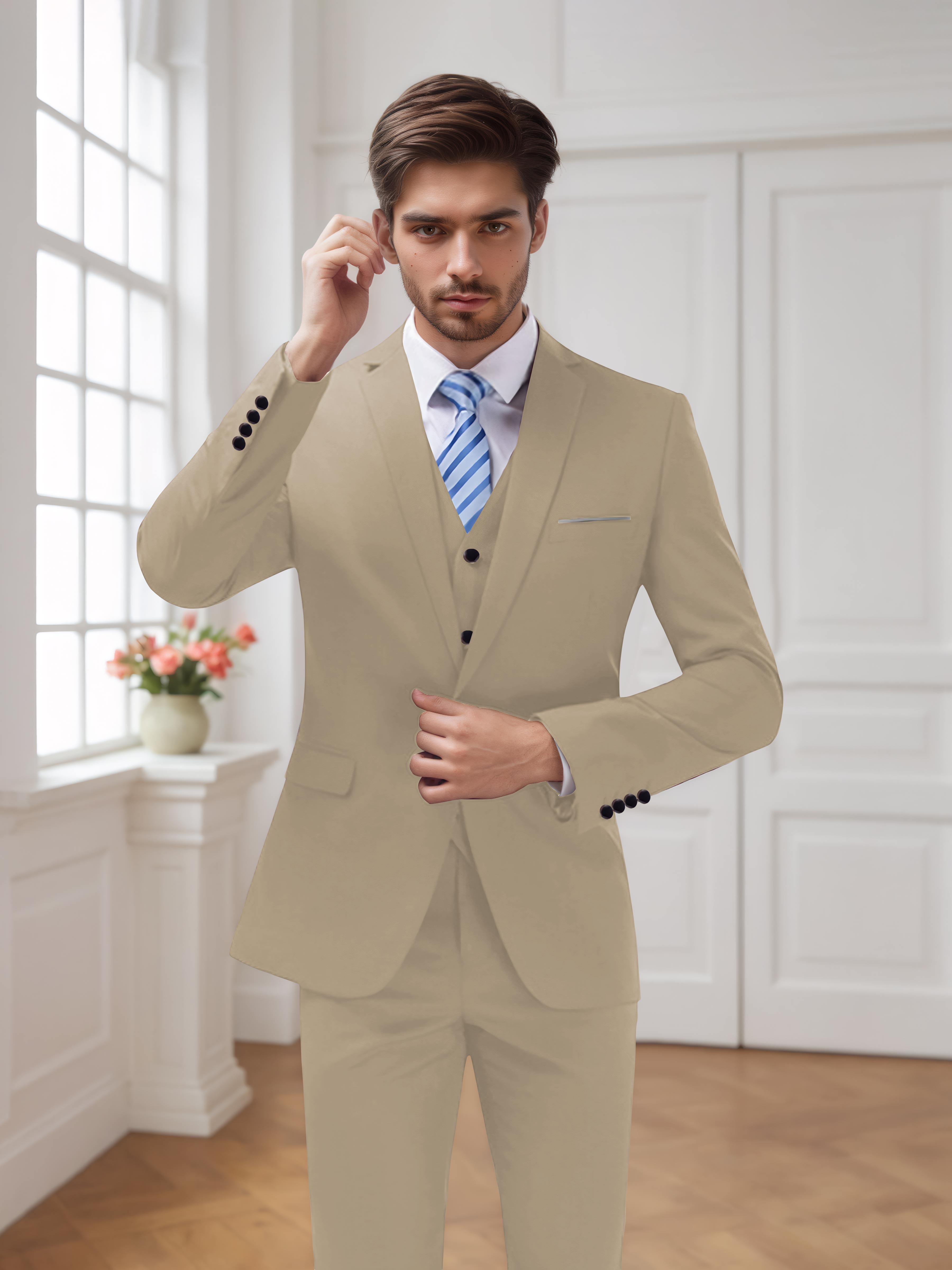 Costume Homme De Mariage 3 Pièces À Un Bouton Moderne