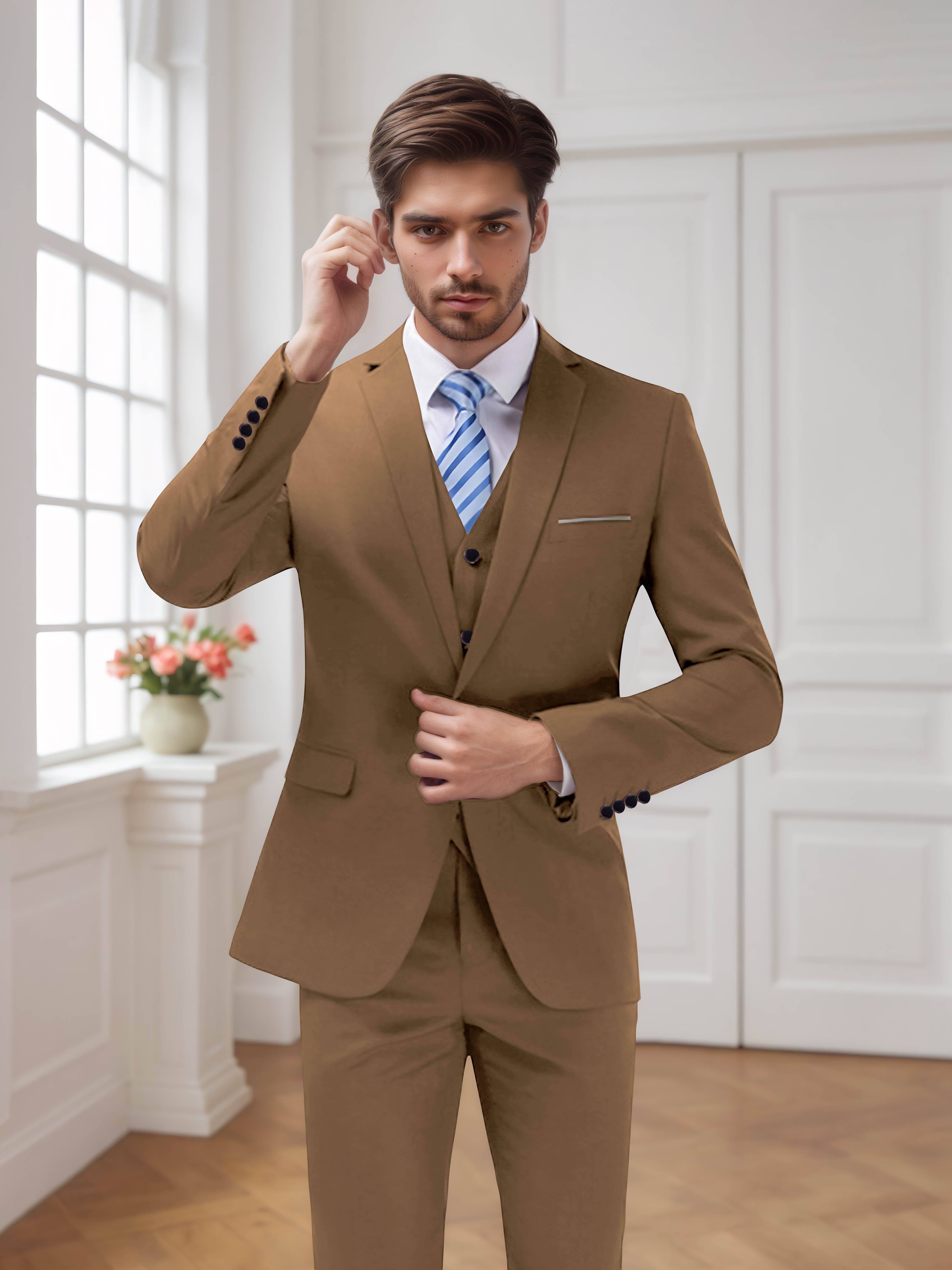 Costume Homme De Mariage 3 Pièces À Un Bouton Moderne
