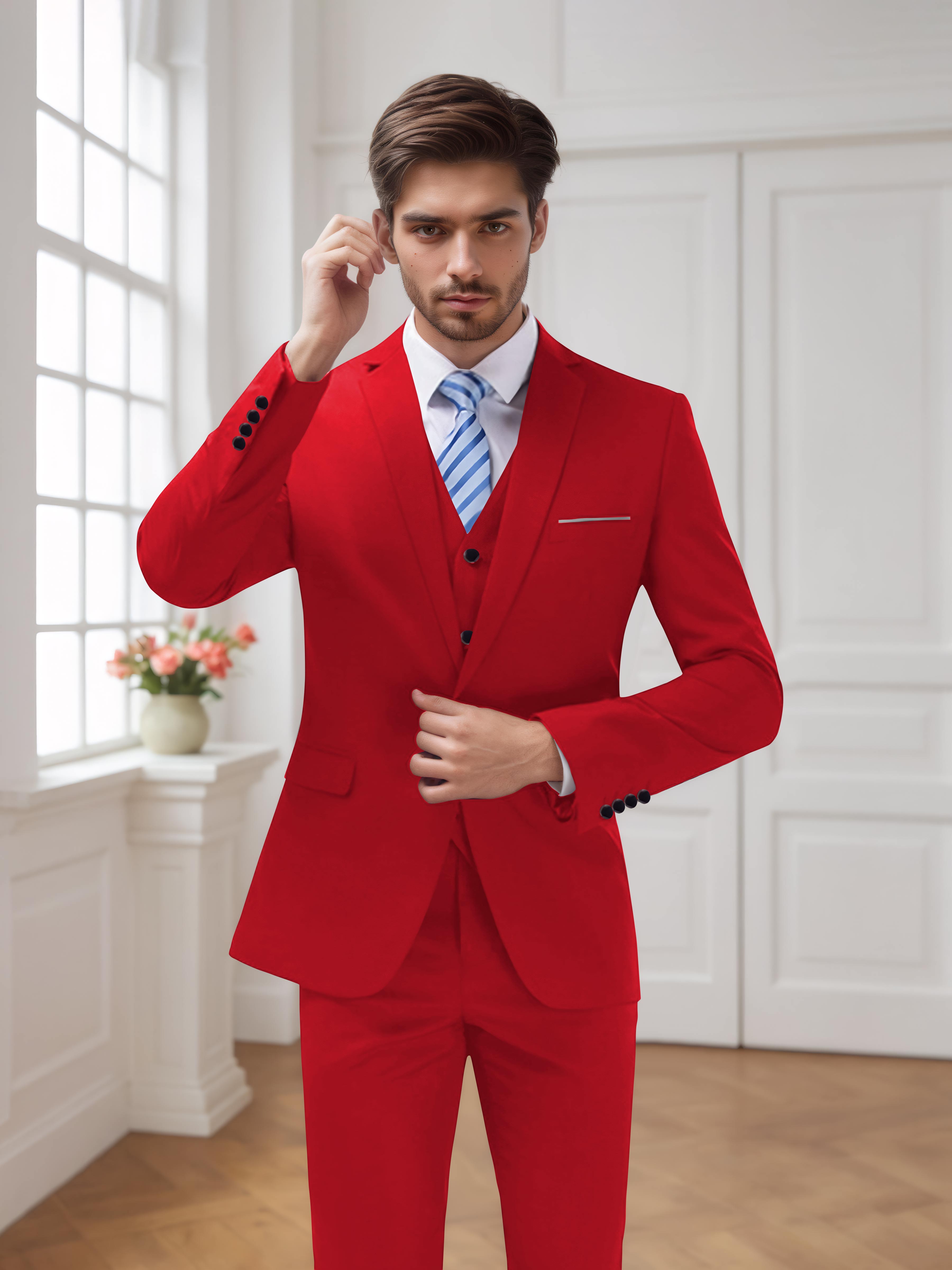 Costume Homme De Mariage 3 Pièces À Un Bouton Moderne
