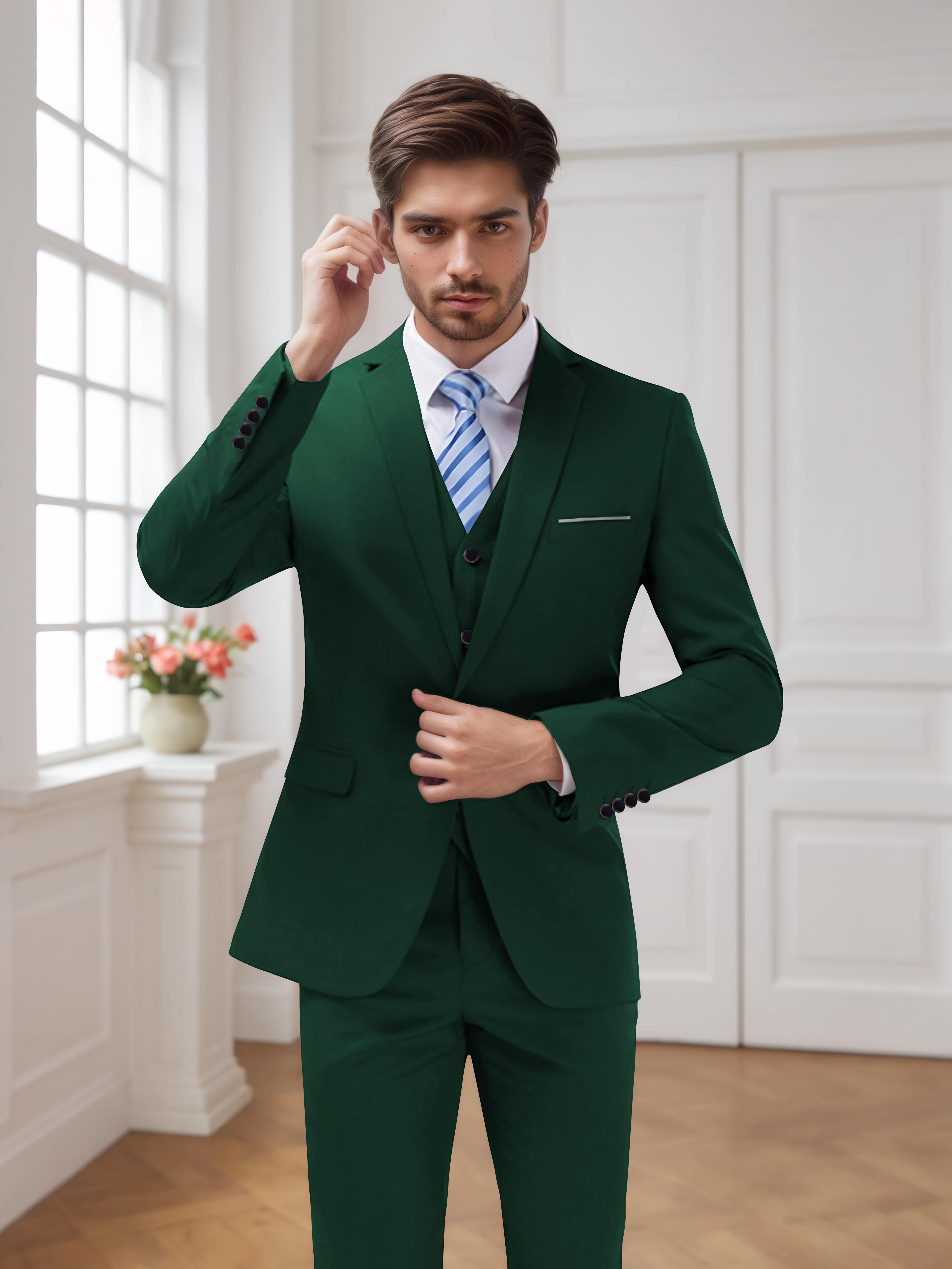 Costume Homme De Mariage 3 Pièces À Un Bouton Moderne
