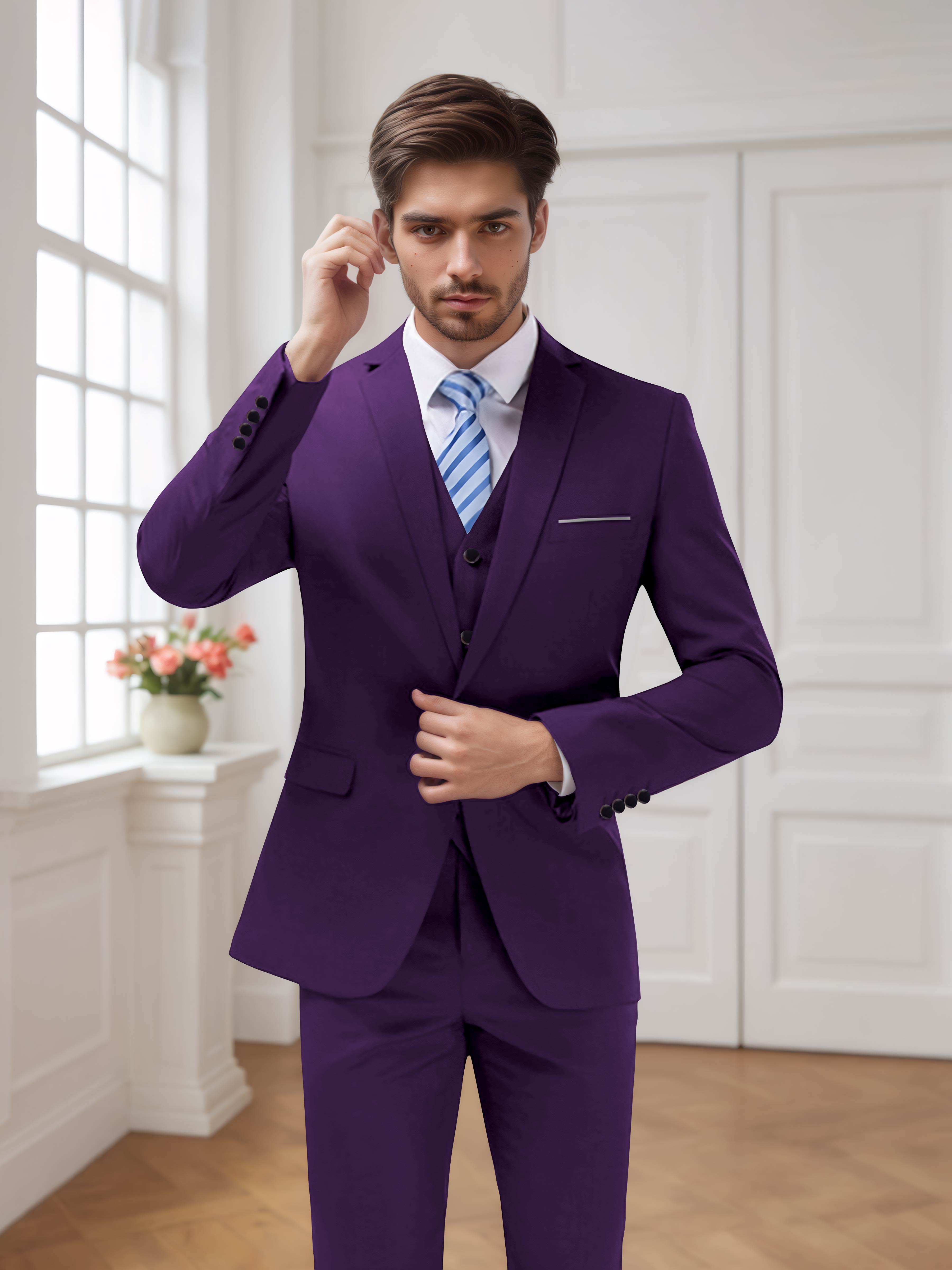 Costume Homme De Mariage 3 Pièces À Un Bouton Moderne