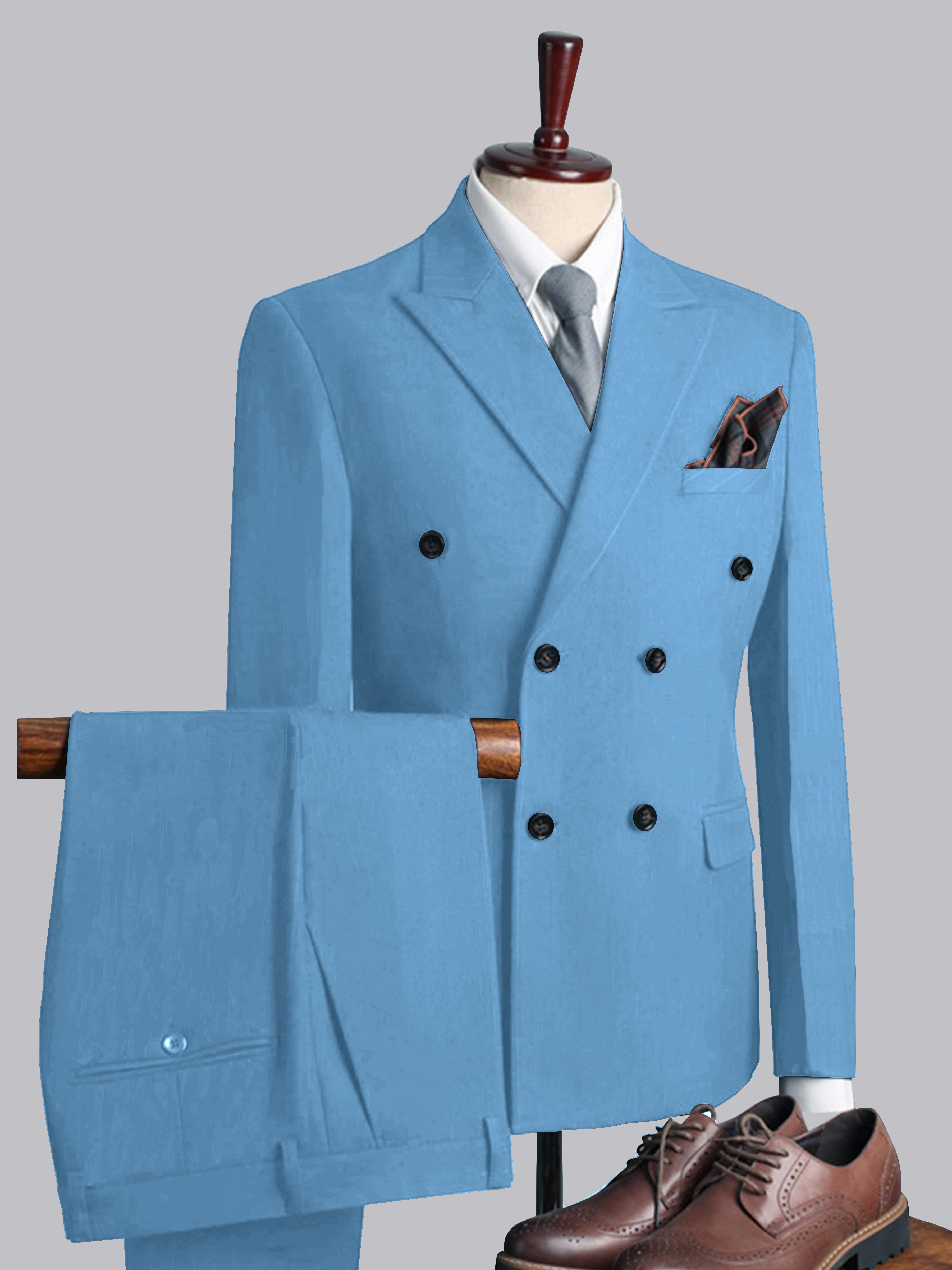 Costume Homme De Mariage 3 Pièces Décontractés À Double Boutonnage Uni