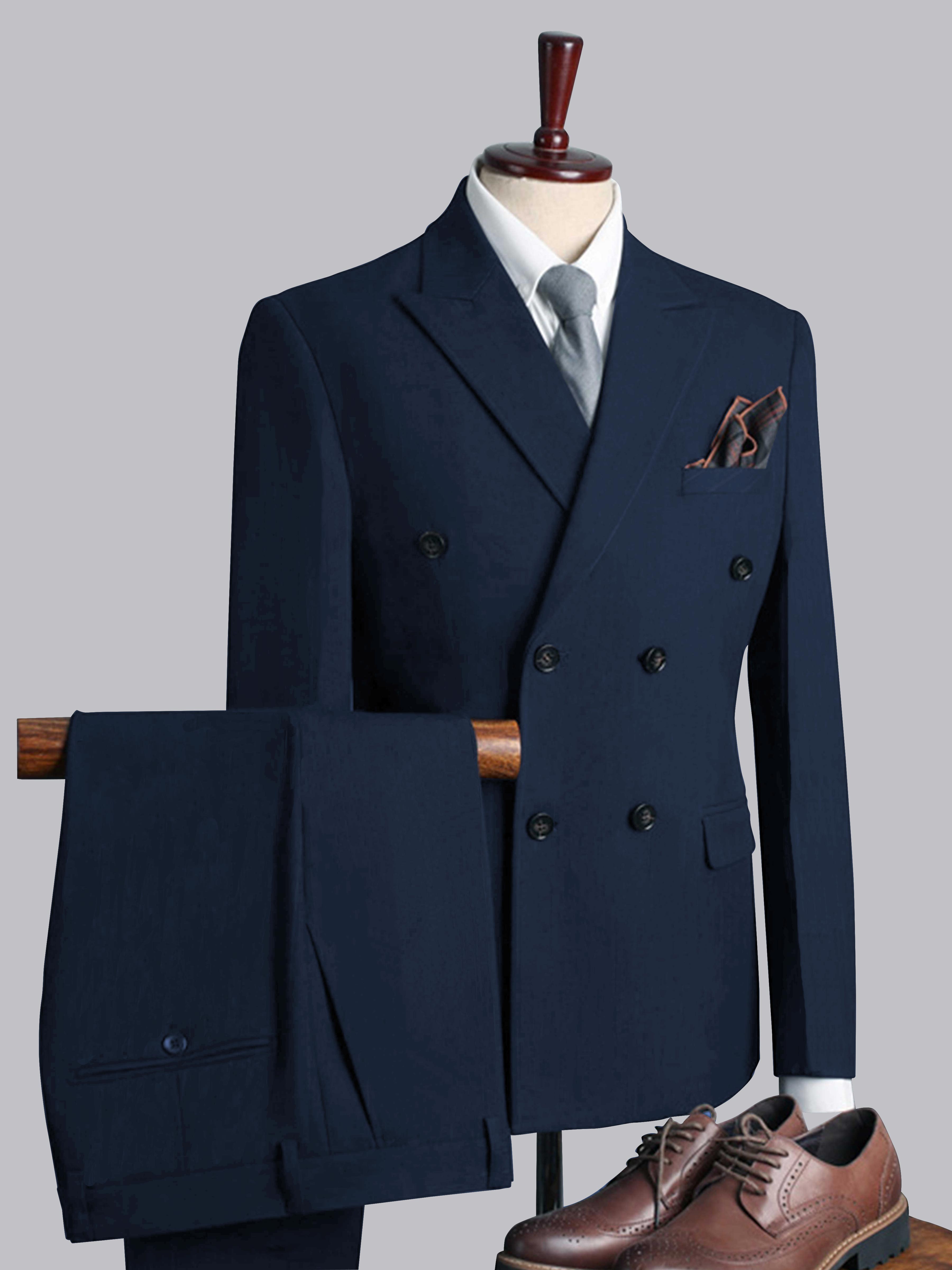 Costume Homme De Mariage 3 Pièces Décontractés À Double Boutonnage Uni