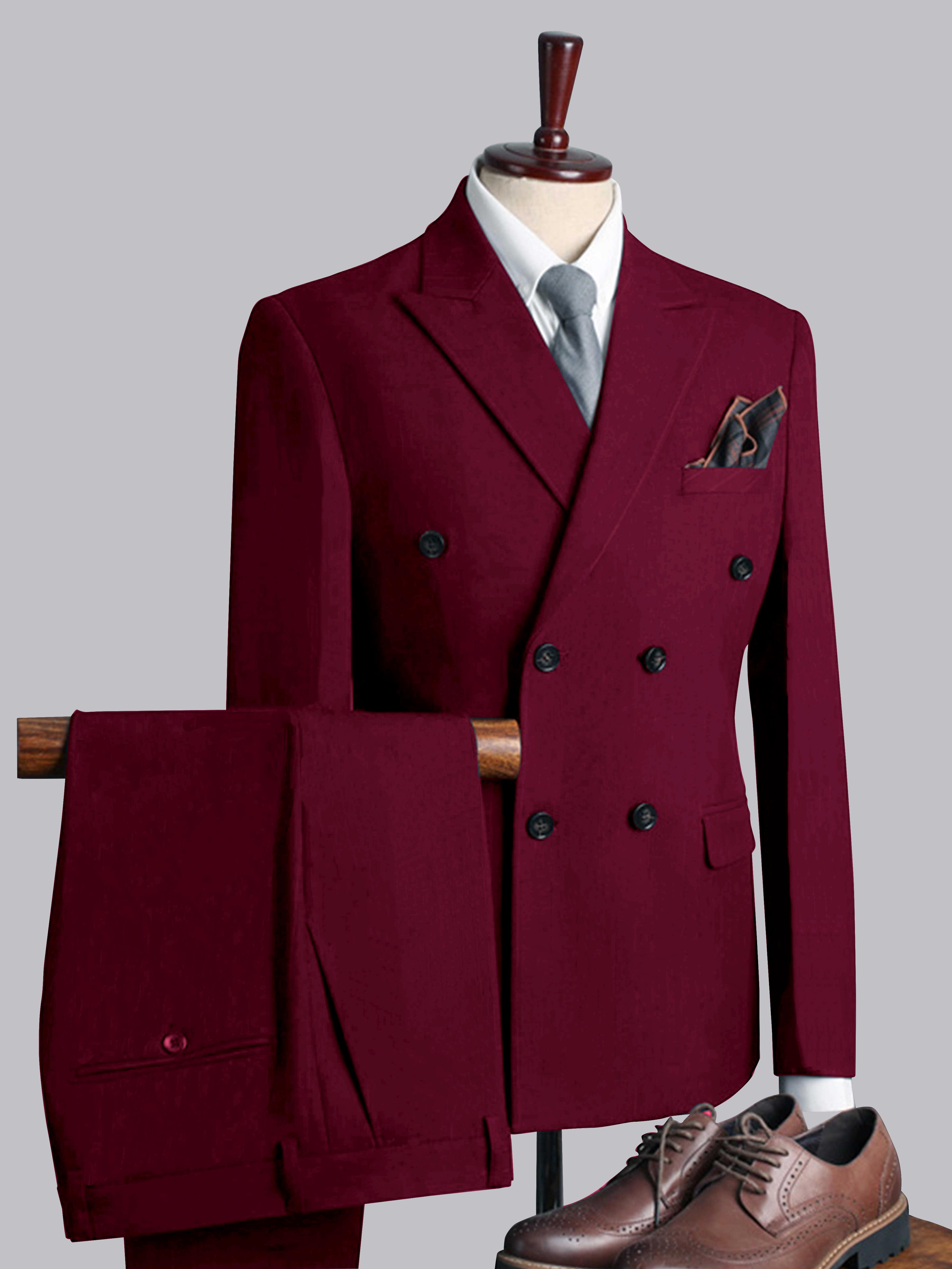 Costume Homme De Mariage 3 Pièces Décontractés À Double Boutonnage Uni