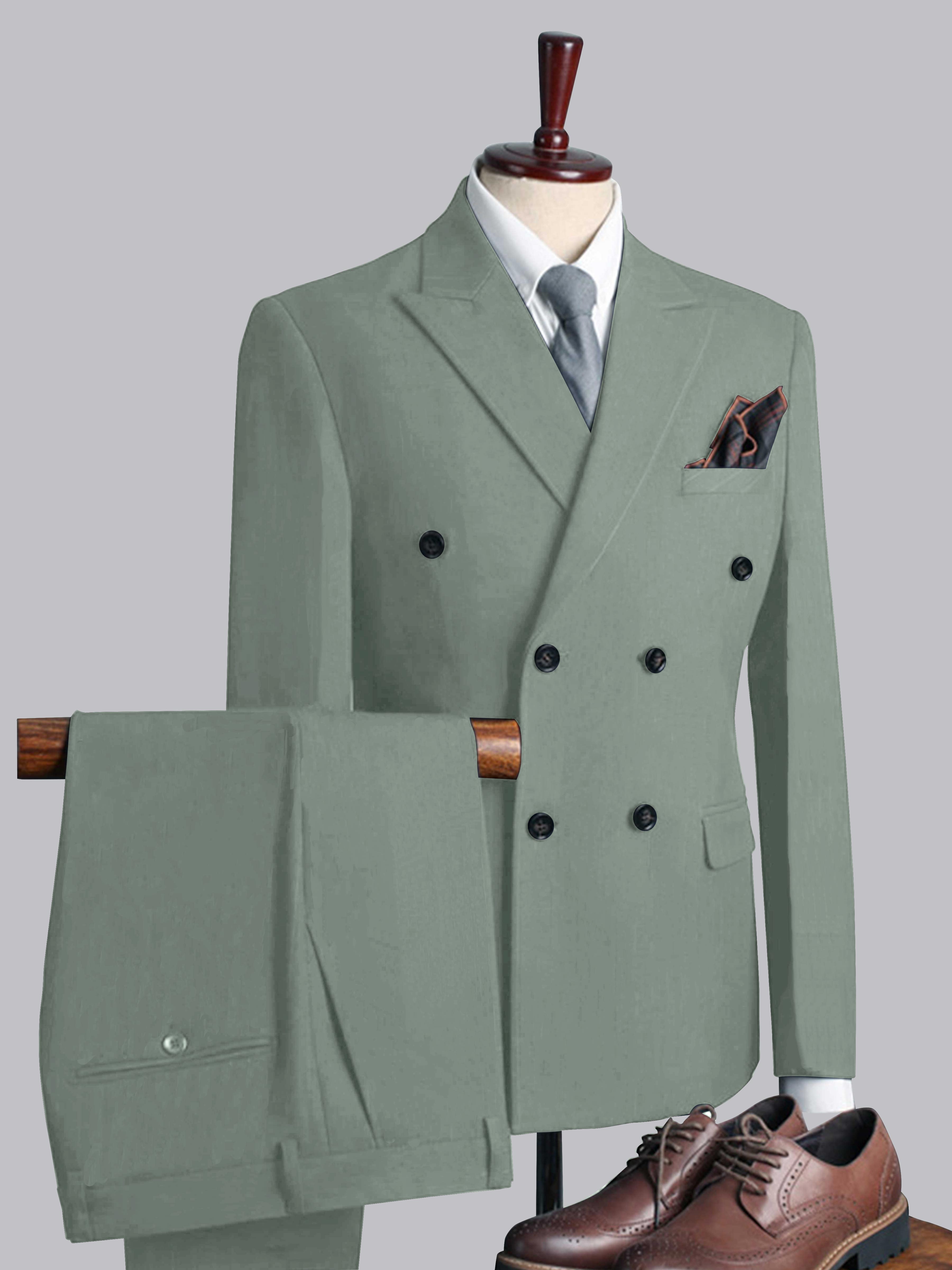 Costume Homme De Mariage 3 Pièces Décontractés À Double Boutonnage Uni