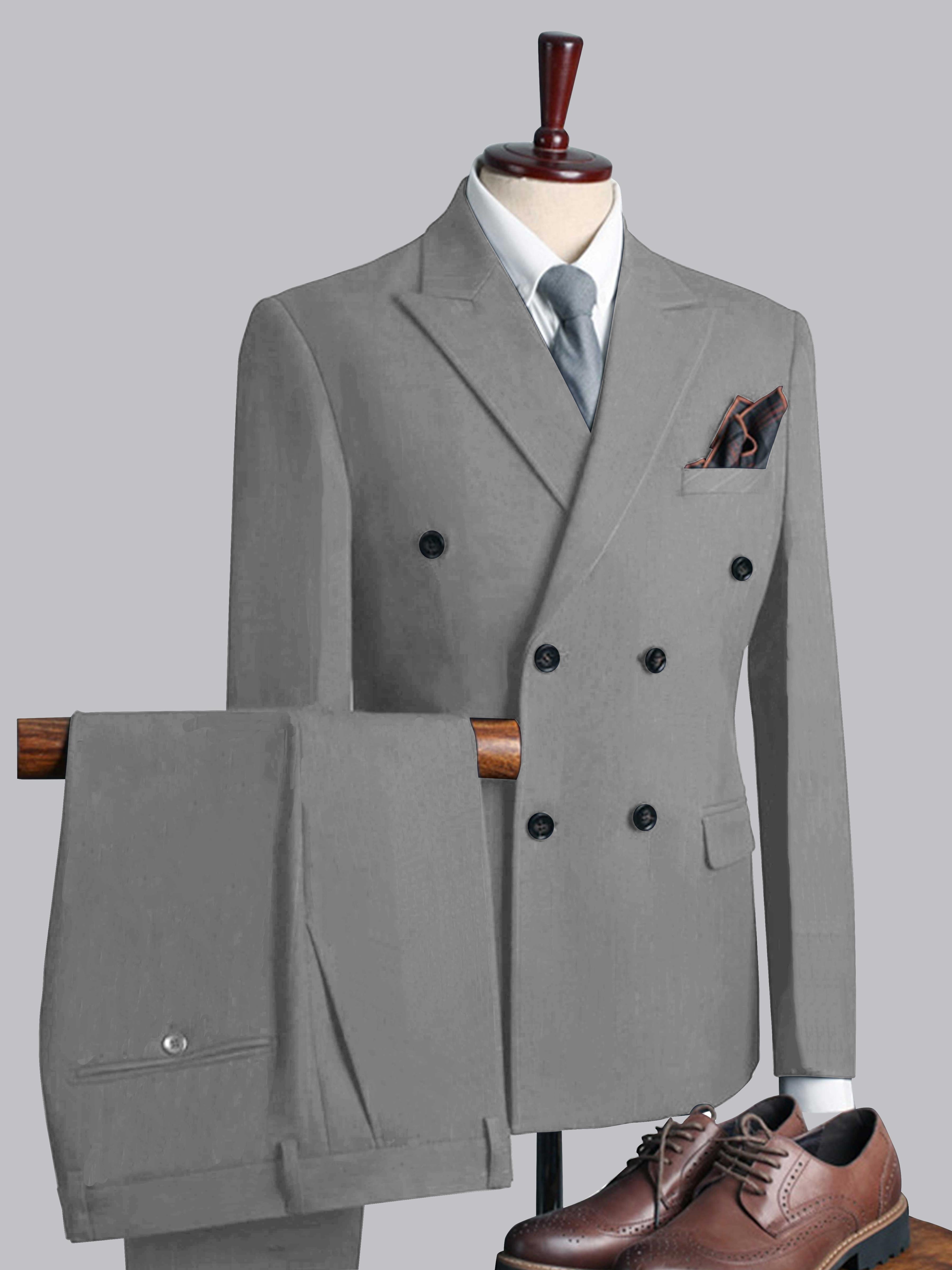 Costume Homme De Mariage 3 Pièces Décontractés À Double Boutonnage Uni