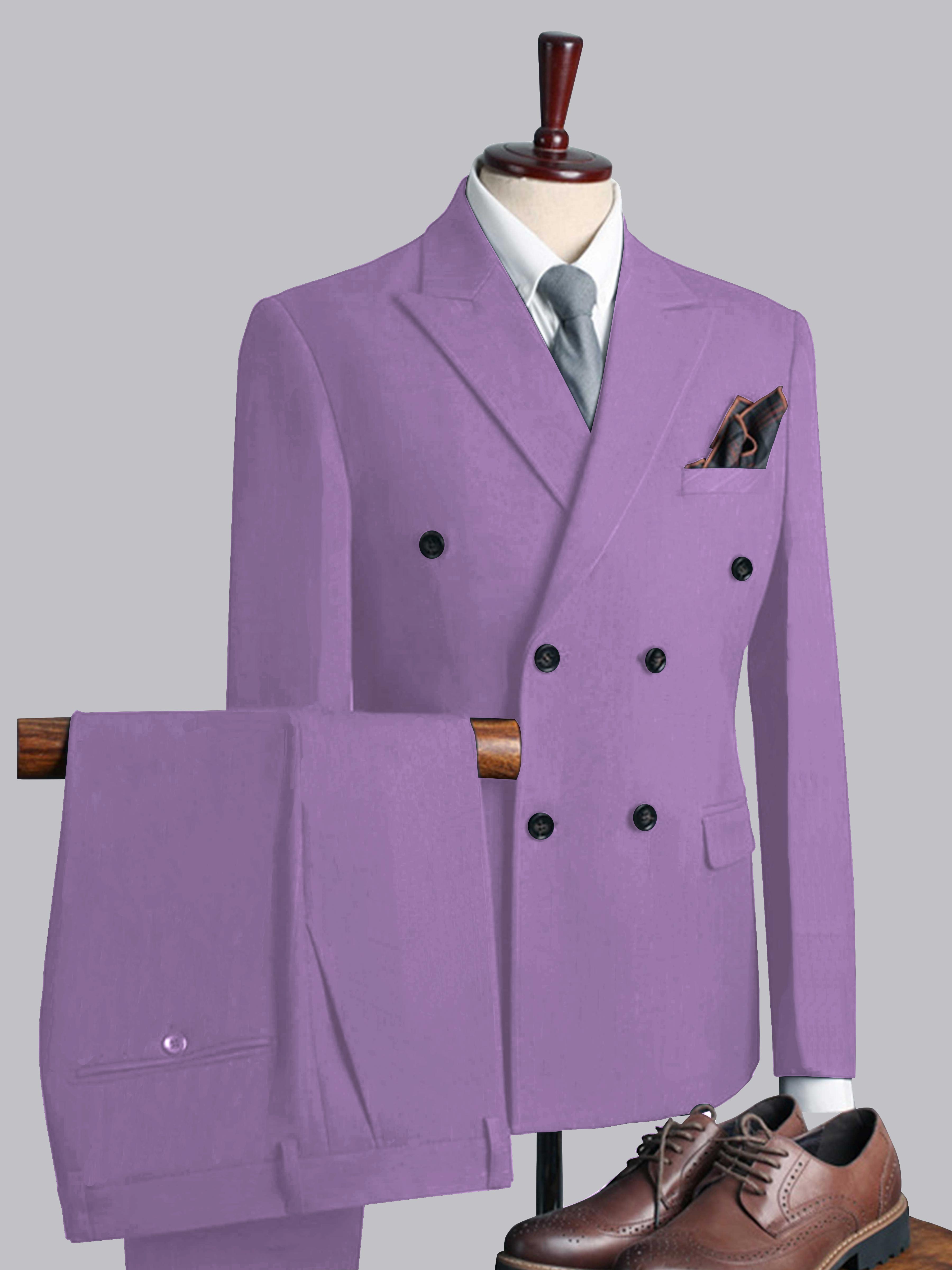 Costume Homme De Mariage 3 Pièces Décontractés À Double Boutonnage Uni