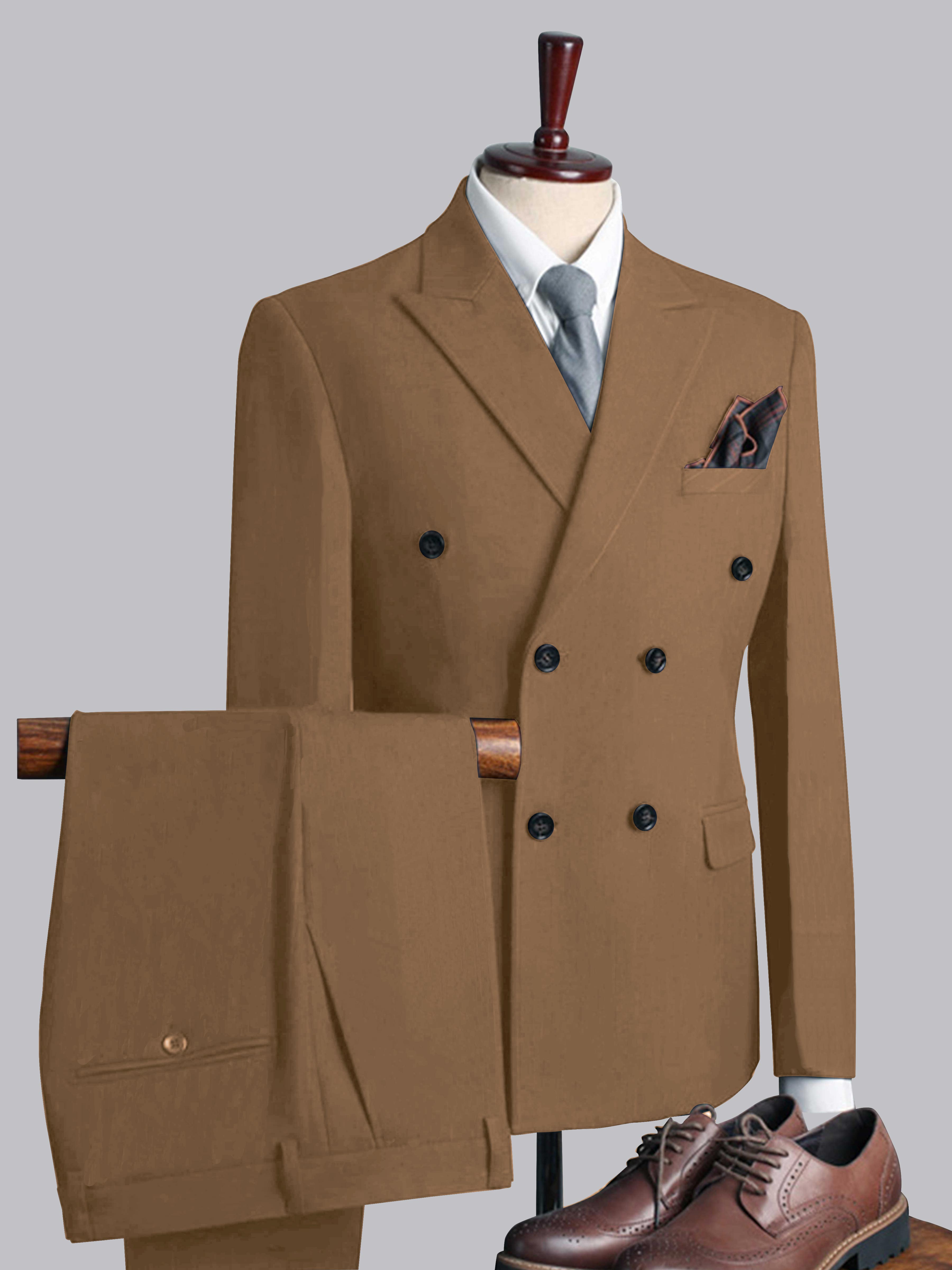 Costume Homme De Mariage 3 Pièces Décontractés À Double Boutonnage Uni