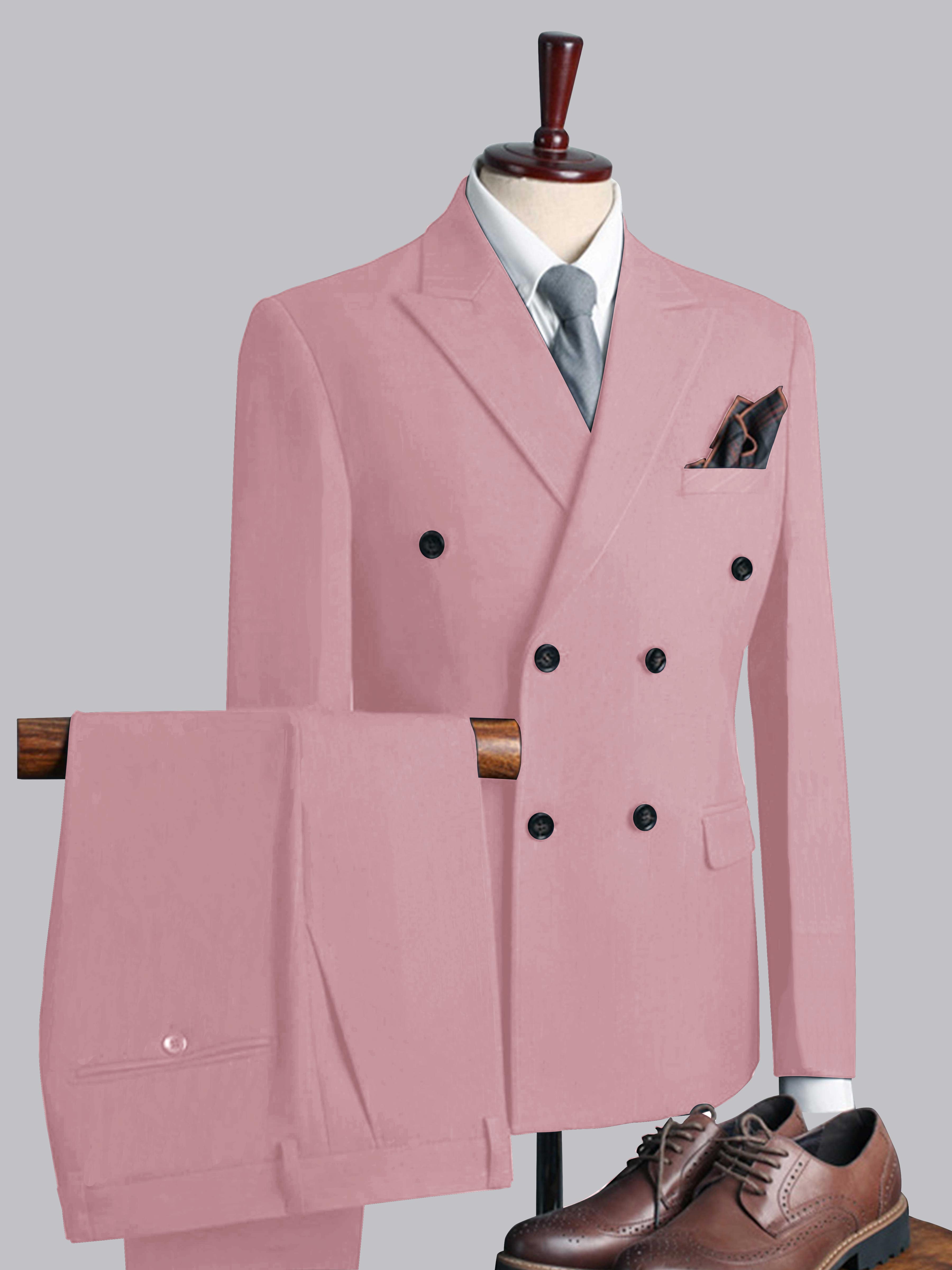 Costume Homme De Mariage 3 Pièces Décontractés À Double Boutonnage Uni
