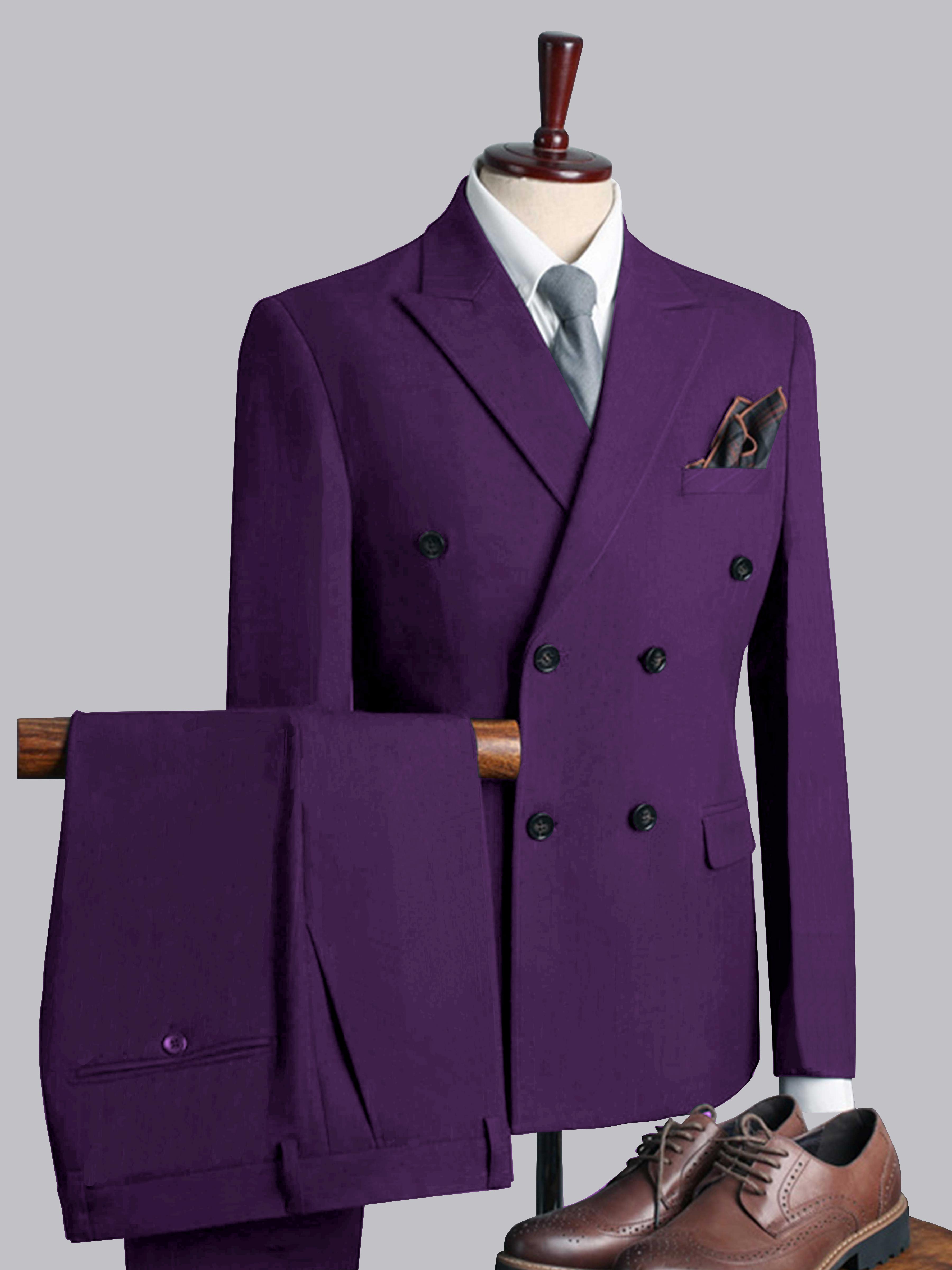 Costume Homme De Mariage 3 Pièces Décontractés À Double Boutonnage Uni