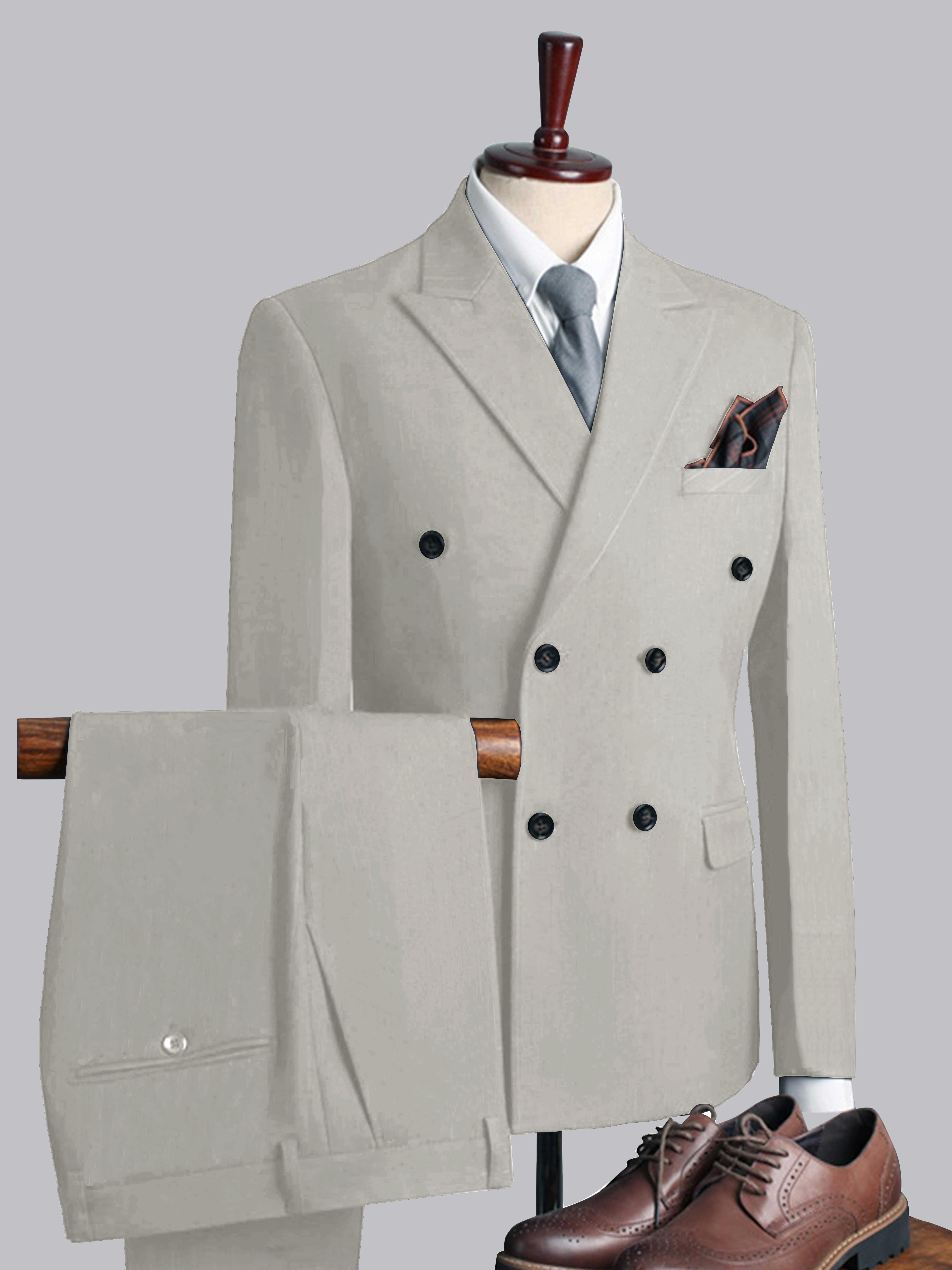 Costume Homme De Mariage 3 Pièces Décontractés À Double Boutonnage Uni