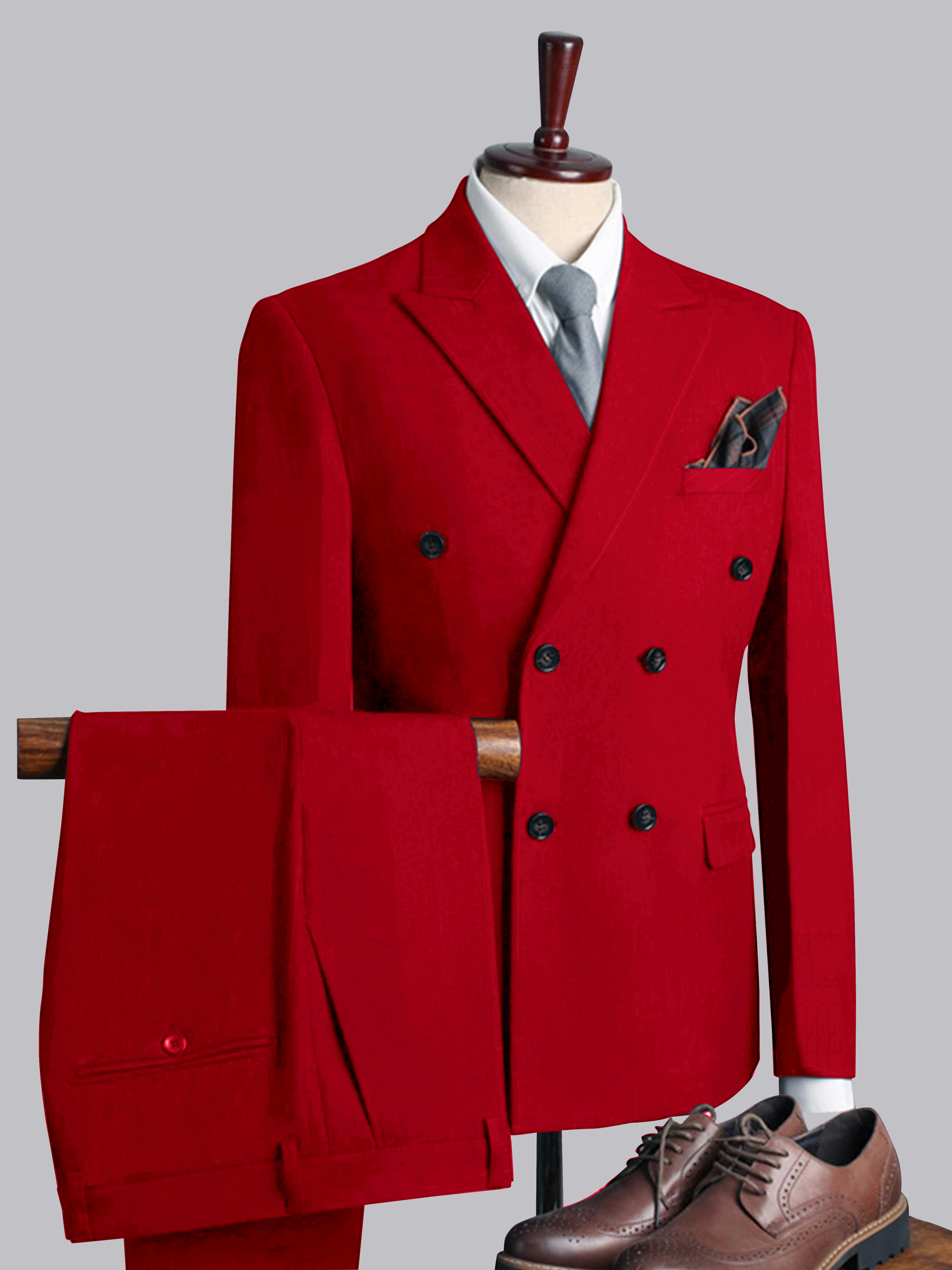 Costume Homme De Mariage 3 Pièces Décontractés À Double Boutonnage Uni
