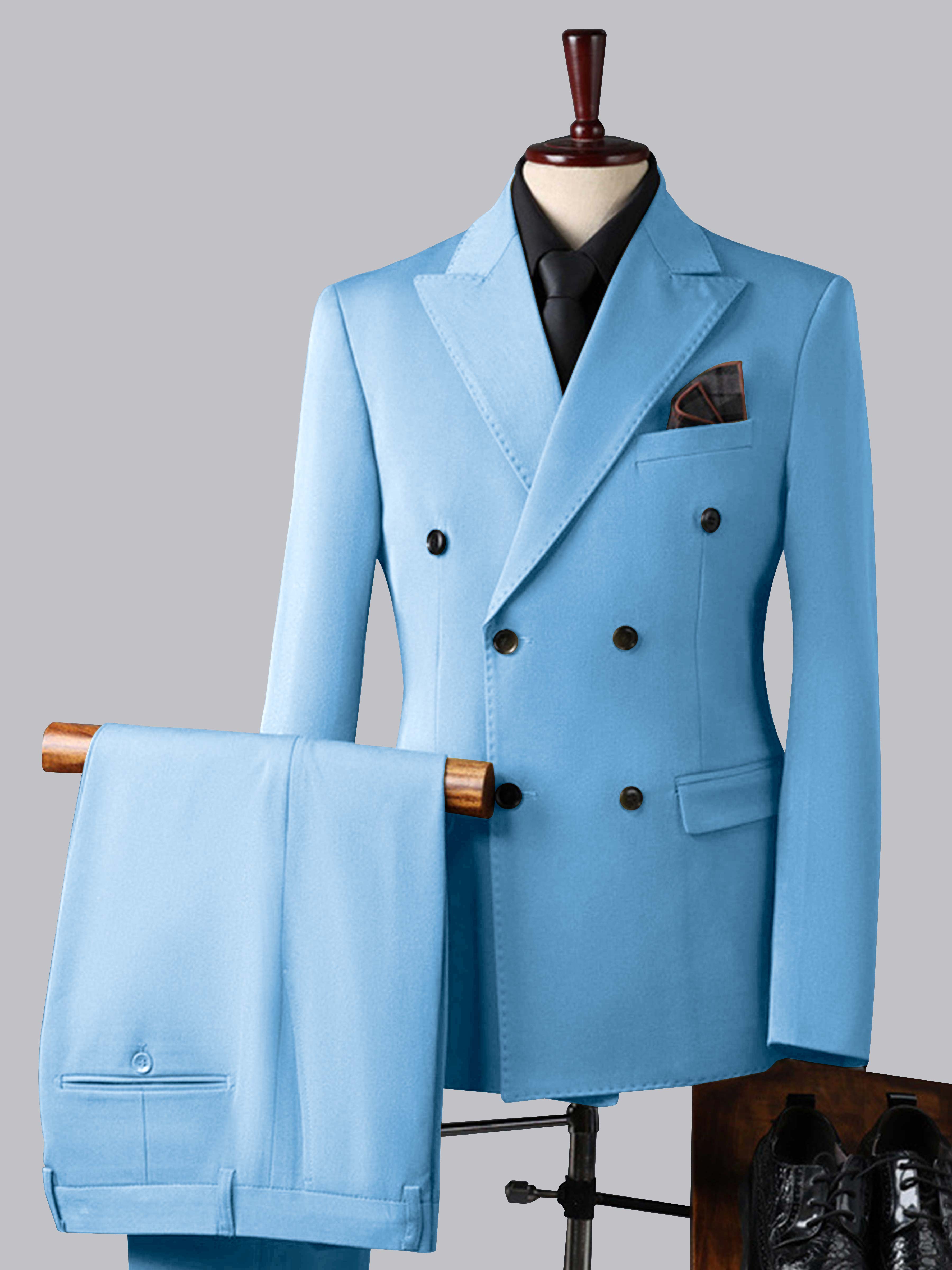 Costume Homme Trois Pièces À Double Boutonnage Tendance