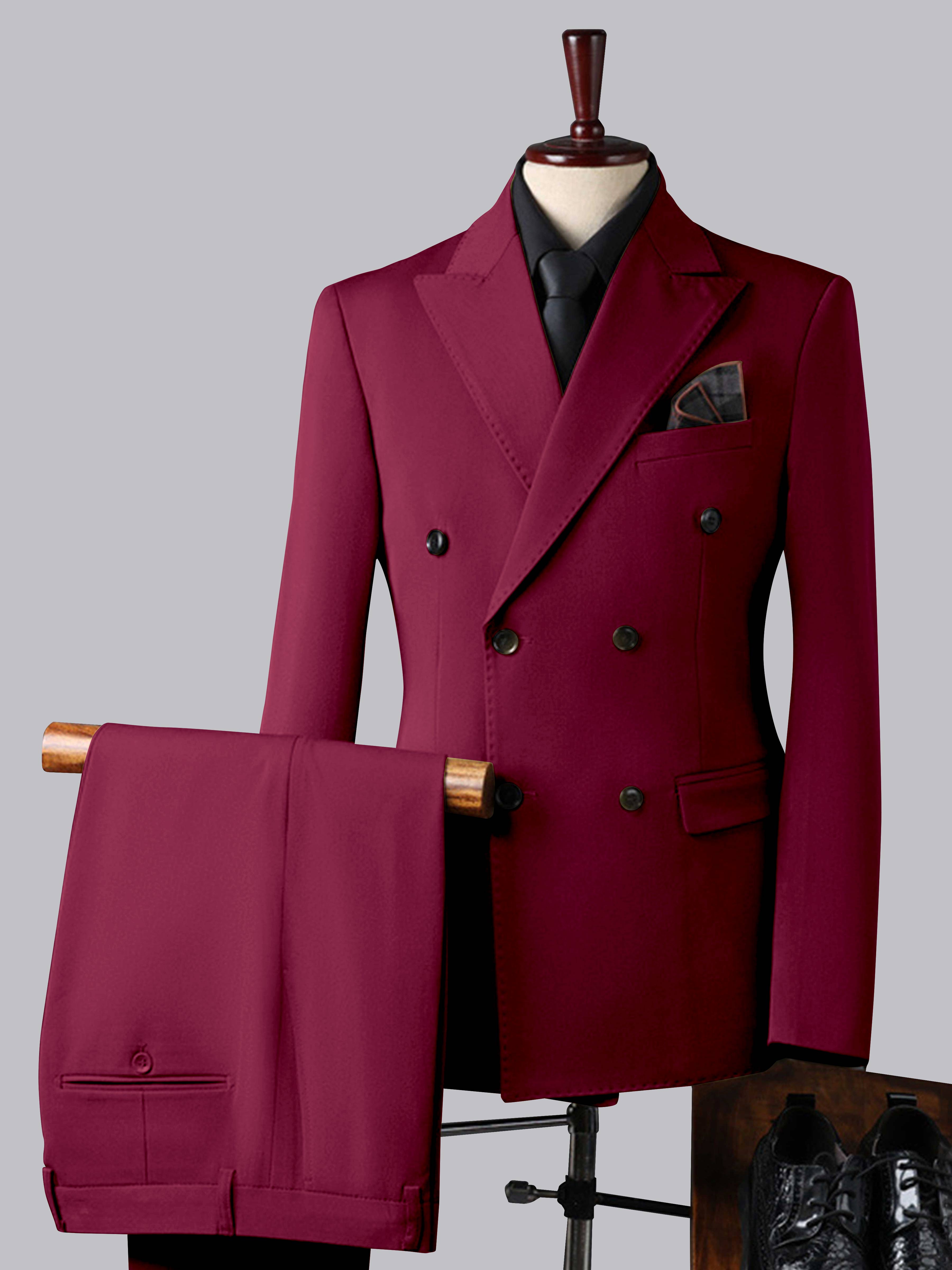 Costume Homme Trois Pièces À Double Boutonnage Tendance