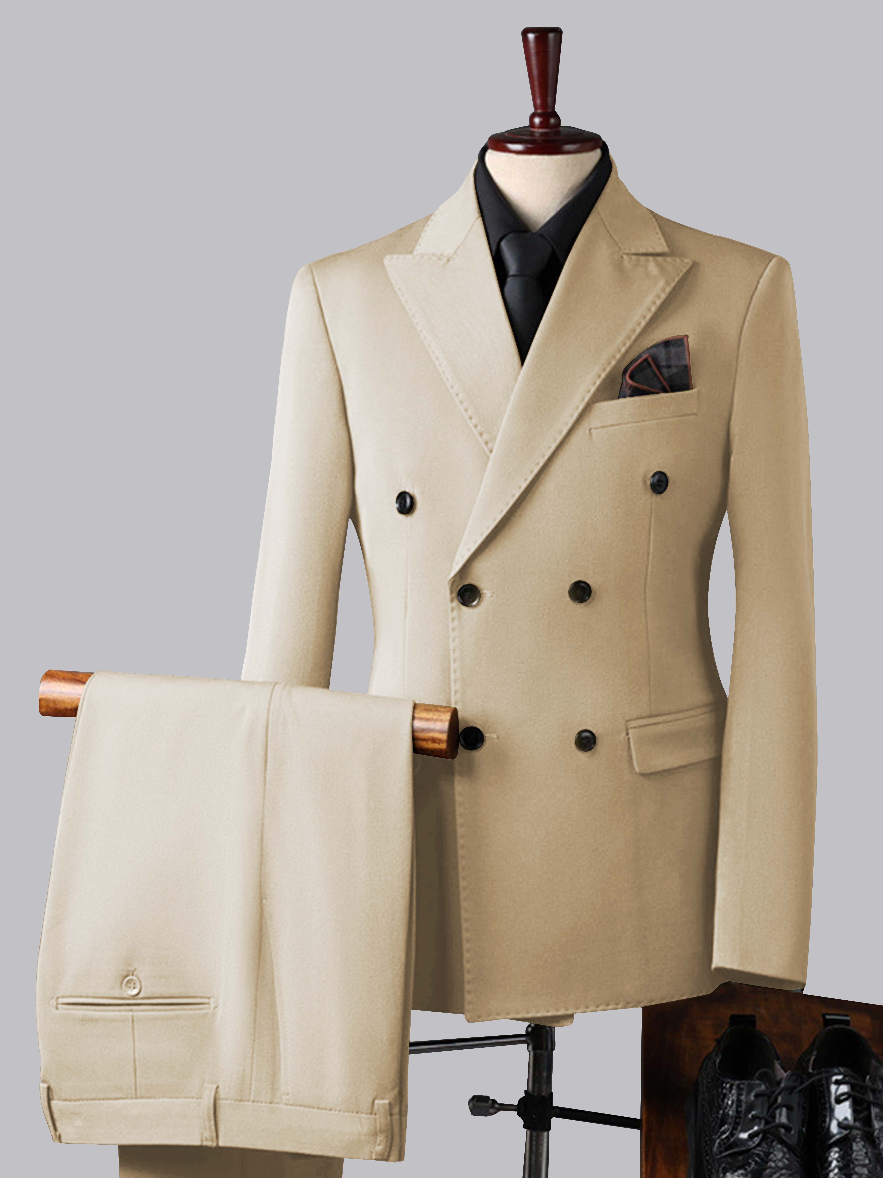 Costume Homme Trois Pièces À Double Boutonnage Tendance